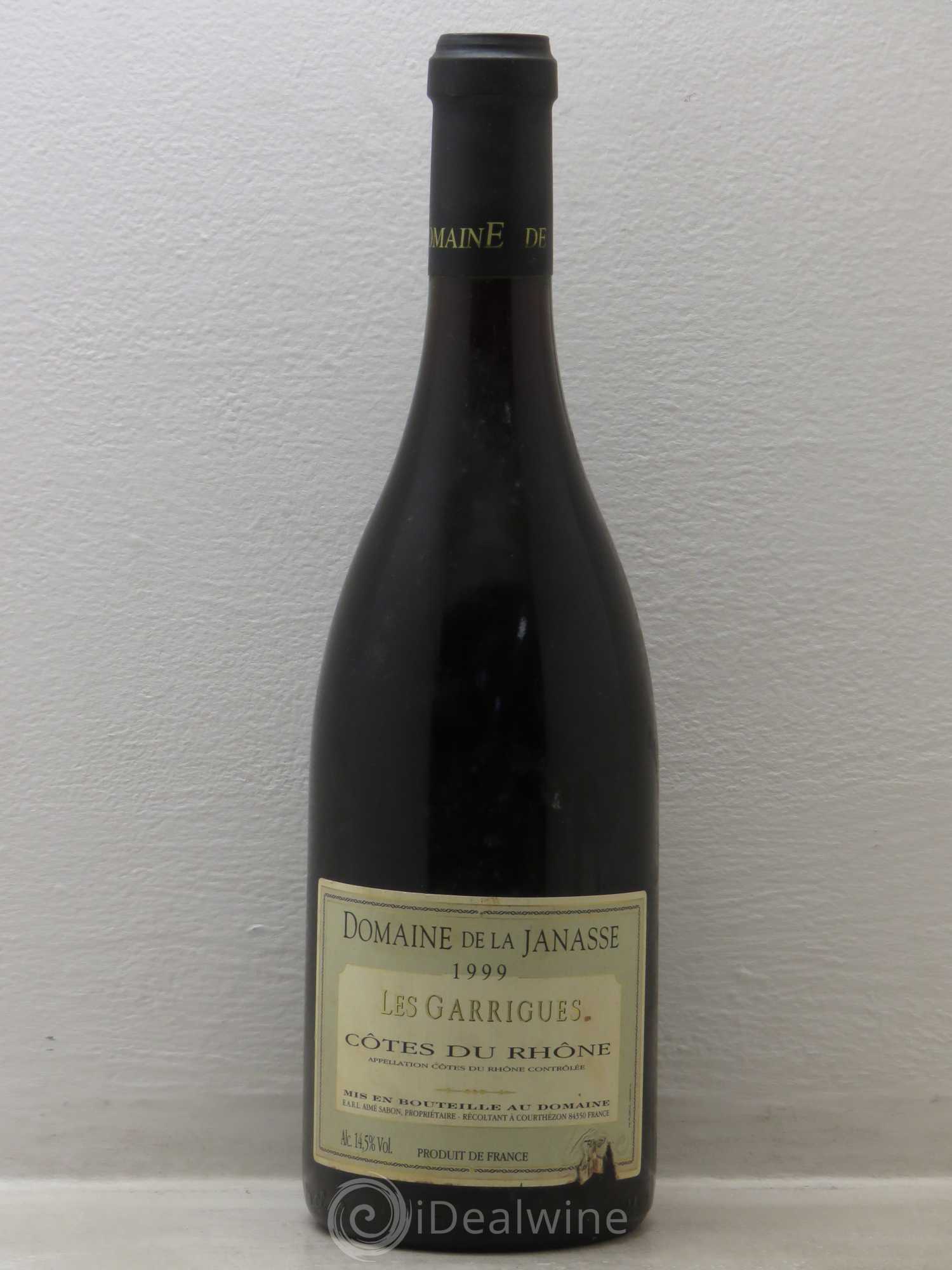 Côtes-du-Rhône La Janasse (Domaine de) Aimé Sabon Les Garrigues 1999 - Lot de 1 bouteille - 0
