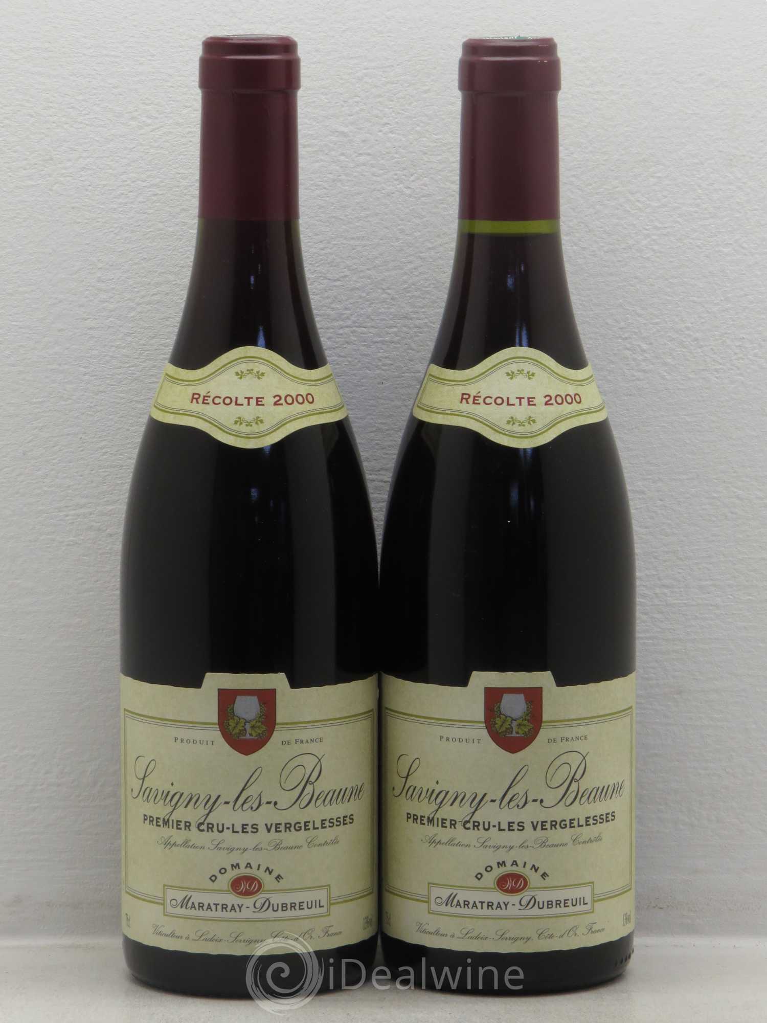 Savigny-lès-Beaune 1er Cru Les Vergelesses - Maratray-Dubreuil 2000 - Posten von 2 Flaschen - 0