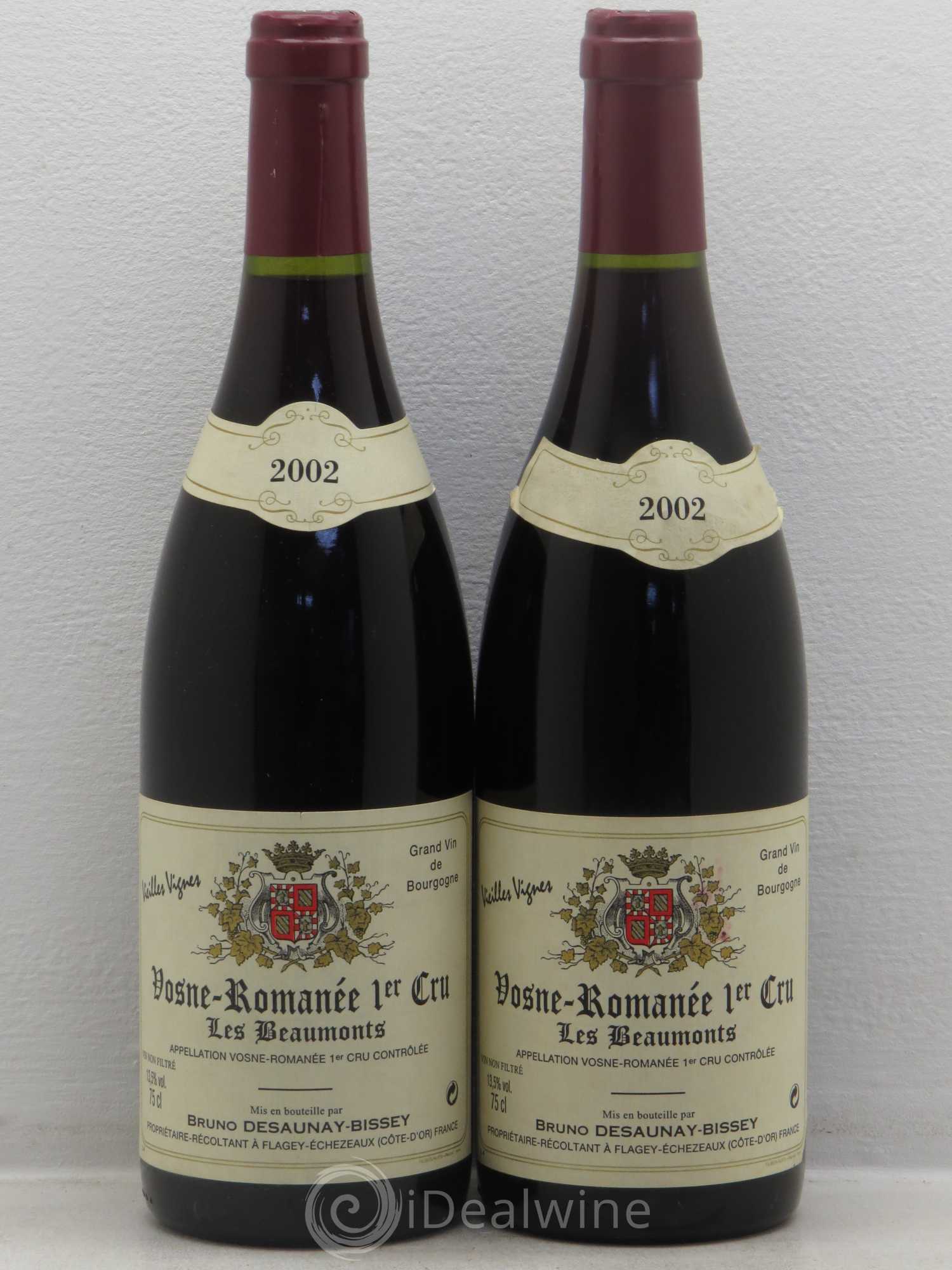 Vosne-Romanée 1er Cru Beaumonts - Desaunay-Bissey 2002 - Posten von 2 Flaschen - 0