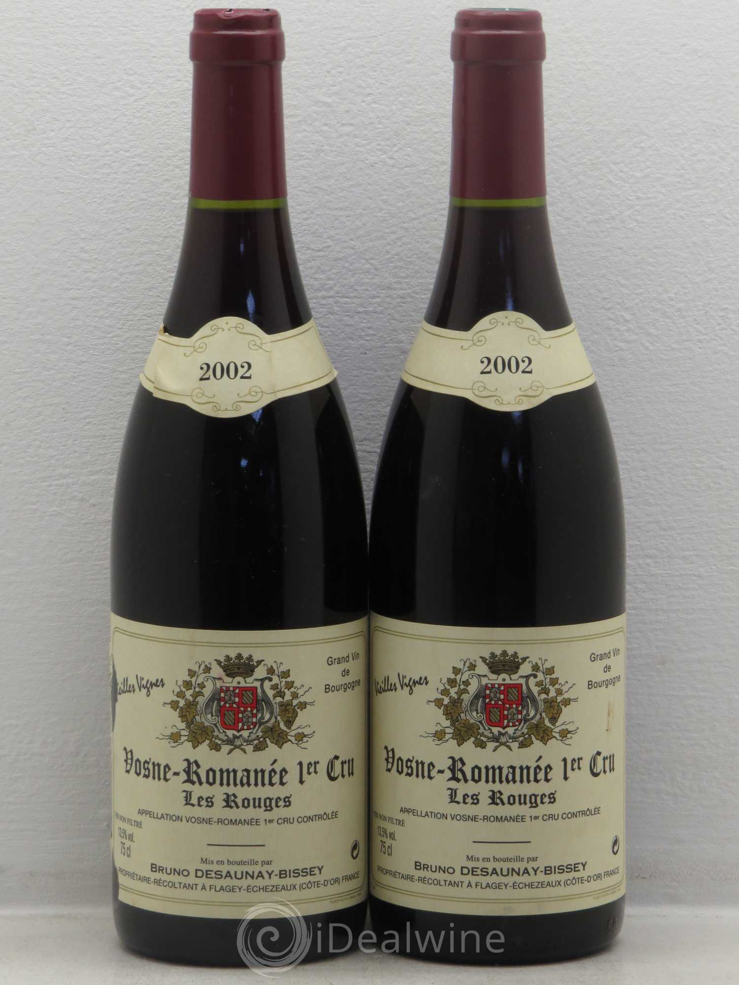 Vosne-Romanée 1er Cru Les Rouges - Desaunay-Bissey 2002 - Lot of 2 bottles - 0