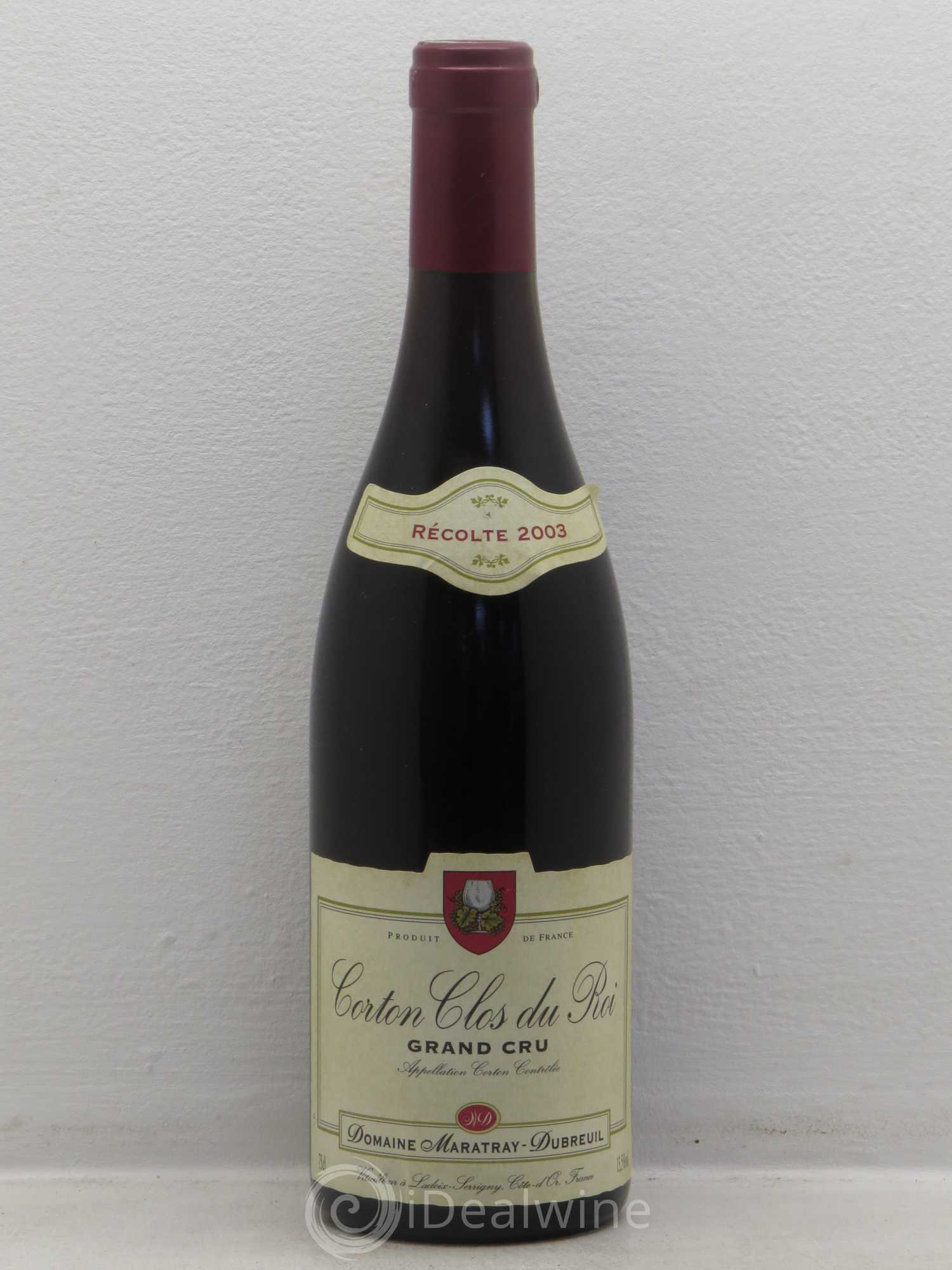 Corton Grand Cru Clos du Roy - Maratray-Dubreuil 2003 - Posten von 1 Flasche - 0