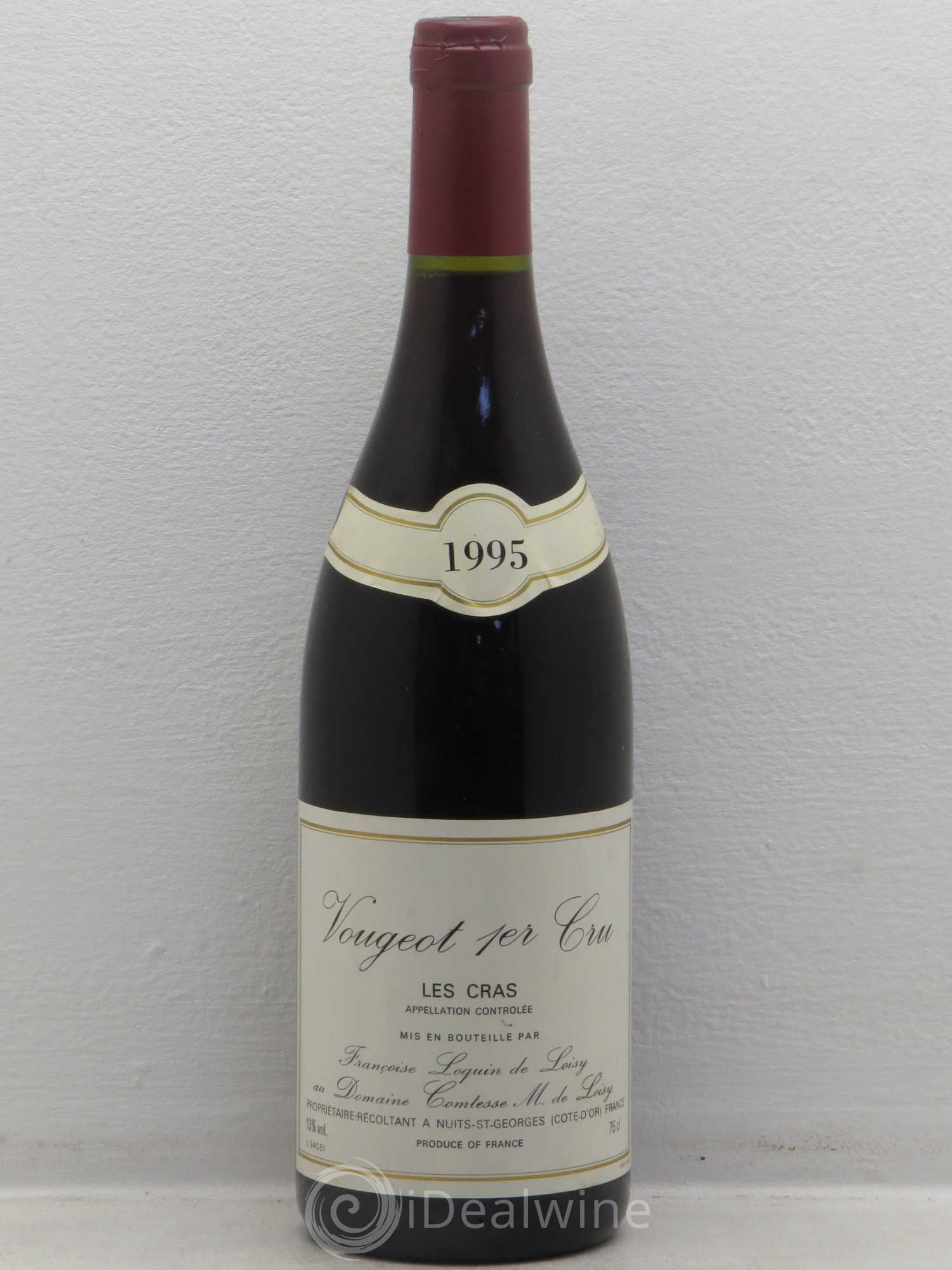 Vougeot 1er Cru Les Cras - Comtesse de Loisy 1995 - Posten von 1 Flasche - 0