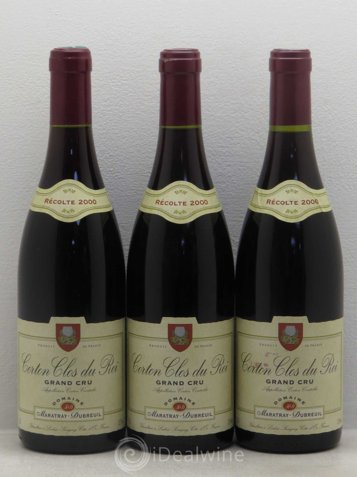Corton Grand Cru Clos du Roy - Maratray-Dubreuil 2000 - Posten von 3 Flaschen - 0