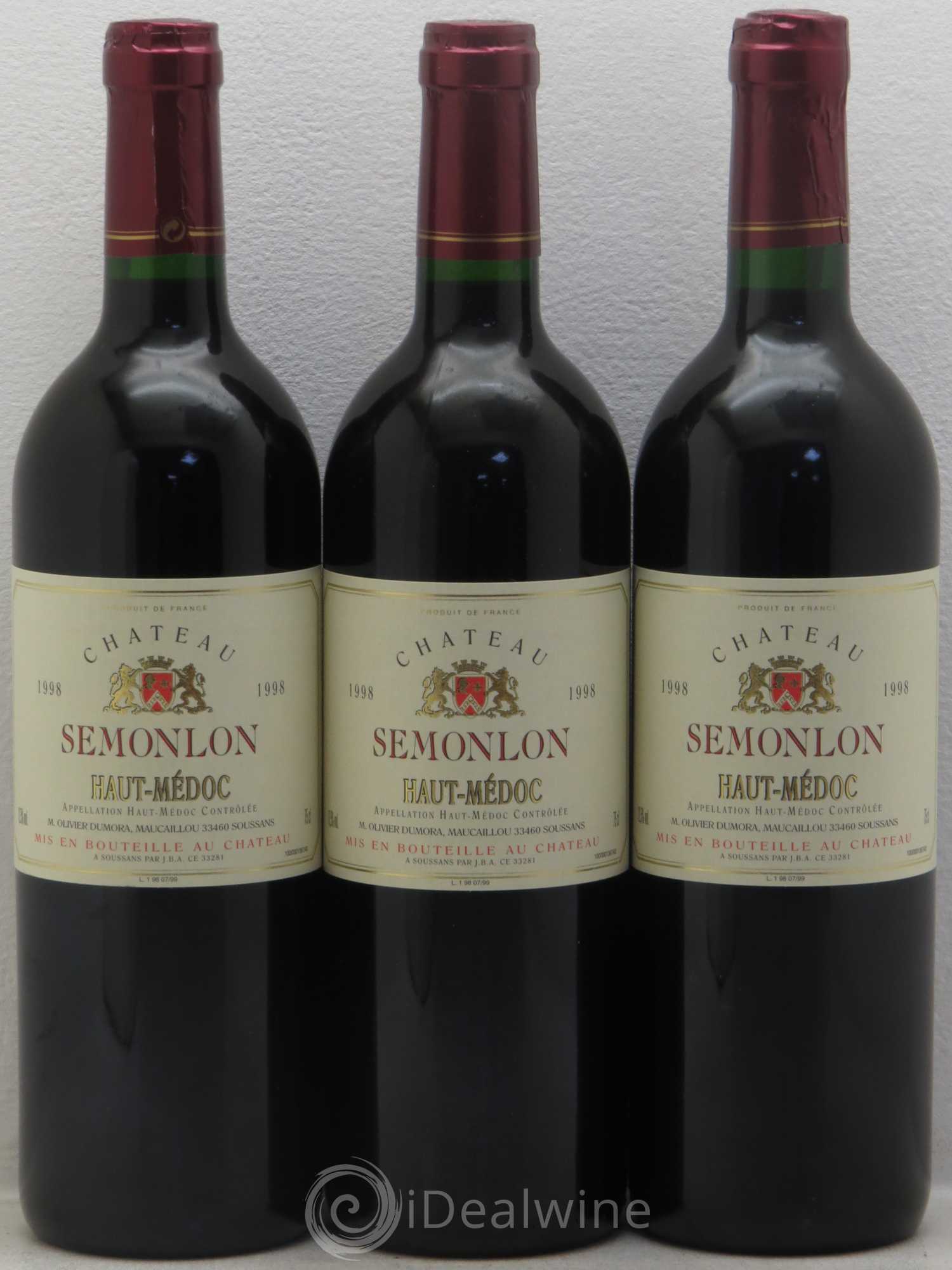 Haut Médoc Château Semonlon 1998 - Lot de 6 bouteilles - 1