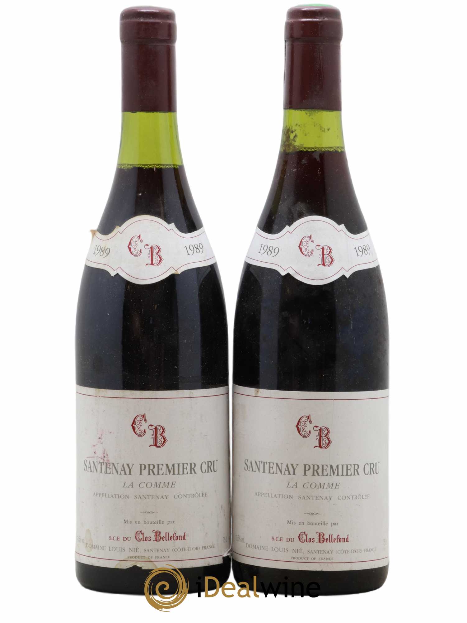 Santenay 1er Cru La Comme Bellefond 1989 - Lot de 2 bouteilles - 0