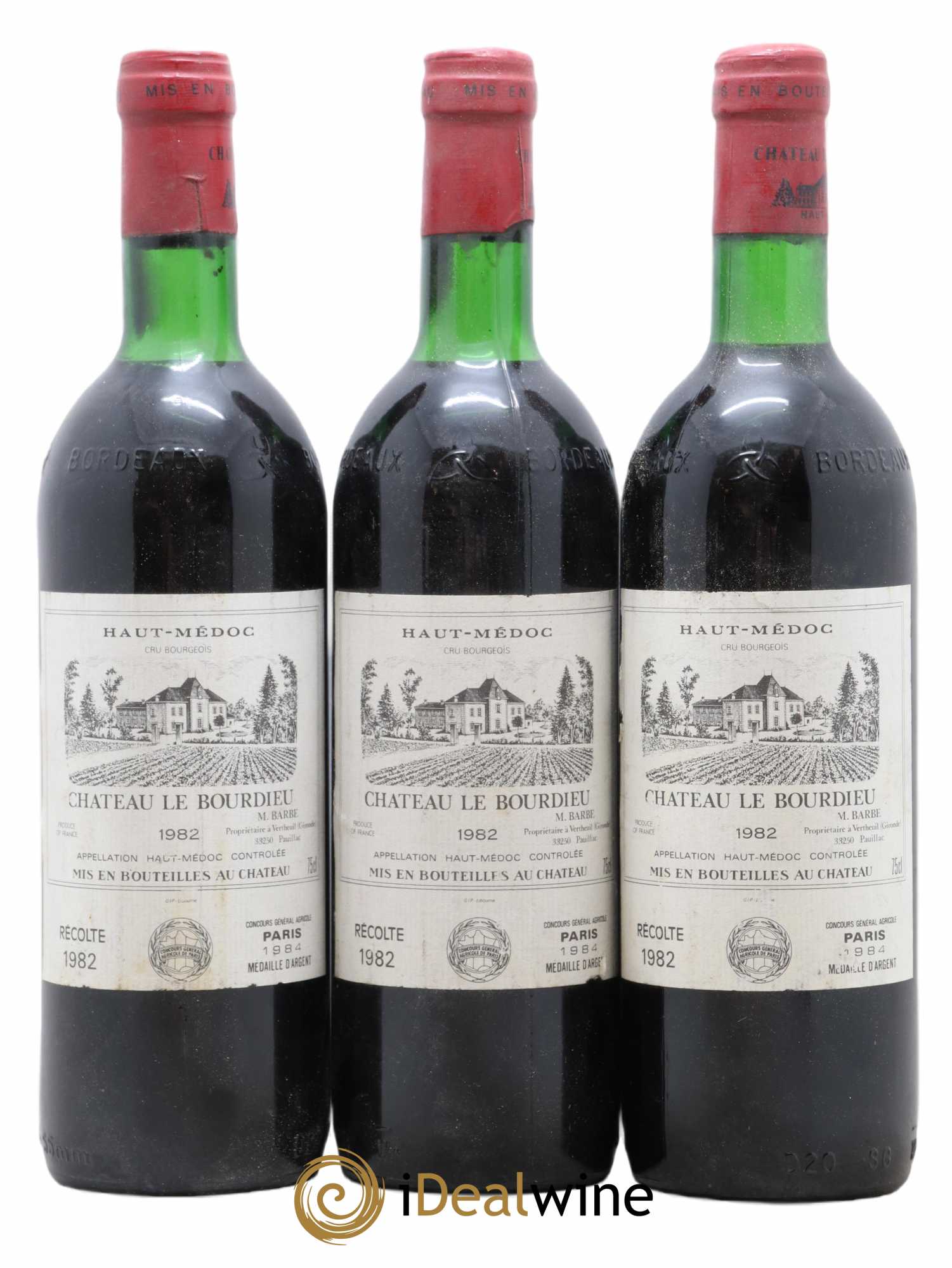 Château le Bourdieu Cru Bourgeois (no reserve) 1982 - Lot of 3 bottles - 0