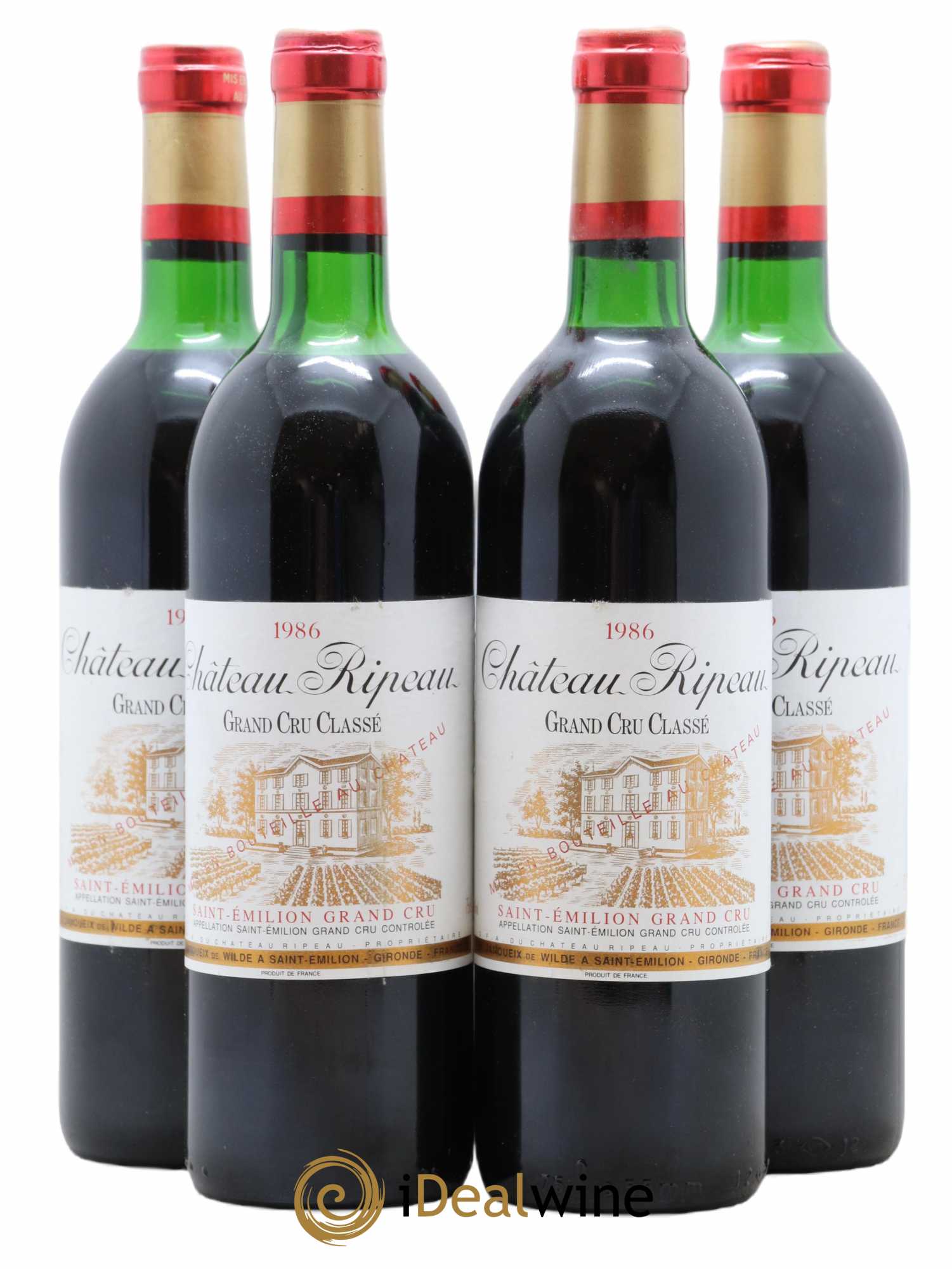 Château Ripeau Grand Cru Classé 1986 - Posten von 4 Flaschen - 0
