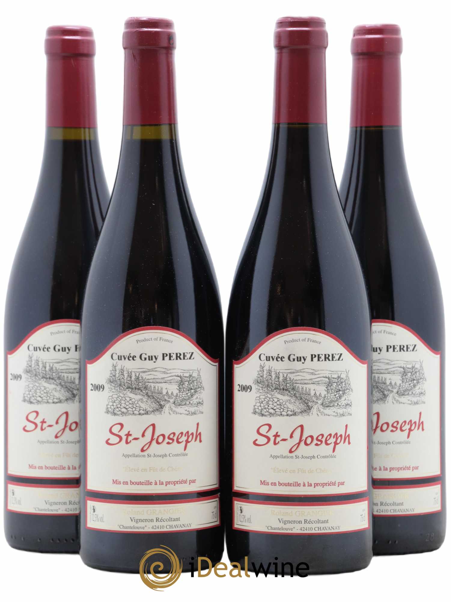 Saint-Joseph Cuvée Guy Perez Roland Grangier (sans prix de réserve) 2009 - Posten von 4 Flaschen - 0