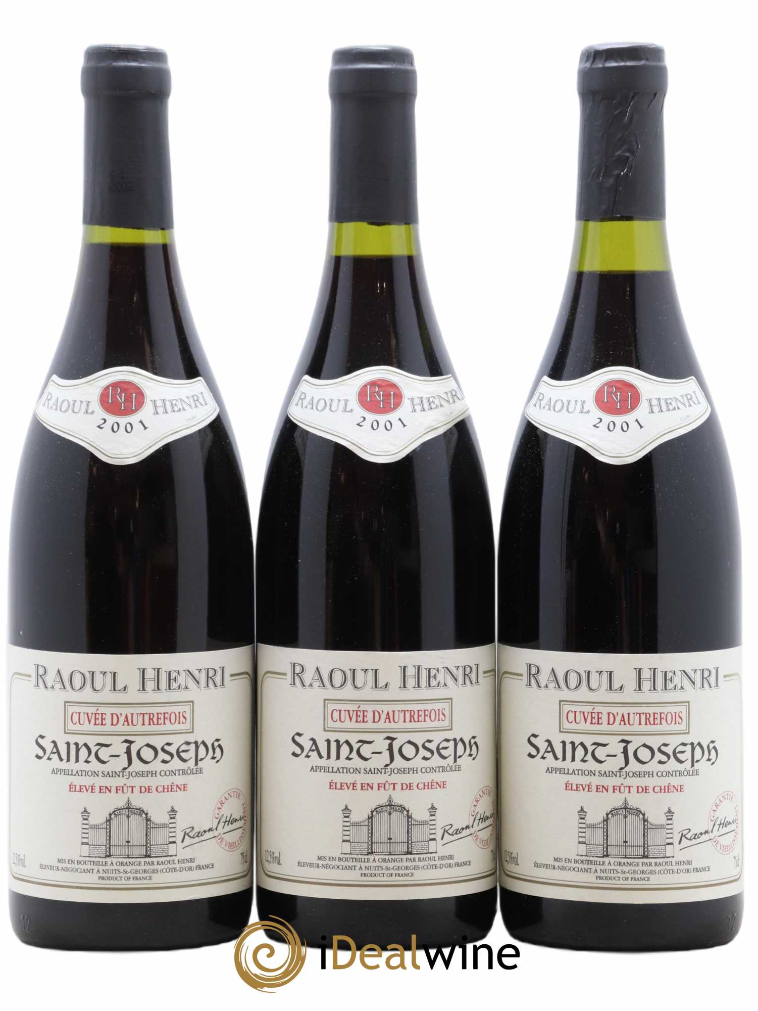Saint-Joseph Cuvée d'Autrefois Raoul Henri (no reserve) 2001 - Lot of 3 bottles - 0