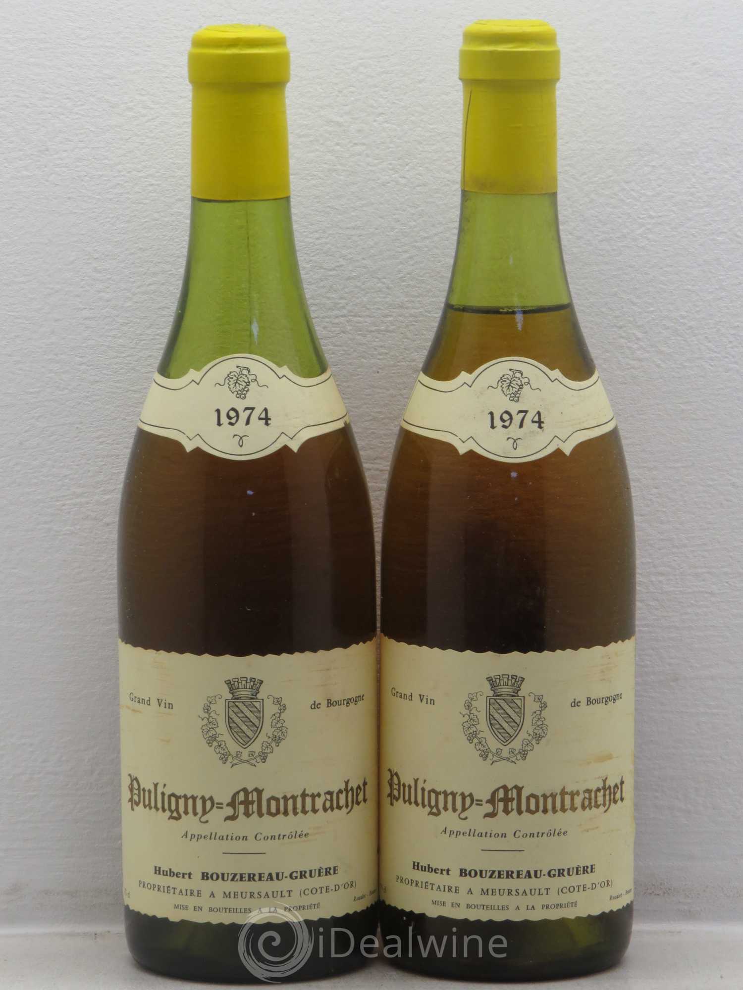 Puligny-Montrachet Gruère - Hubert Bouzereau 1974 - Posten von 2 Flaschen - 0