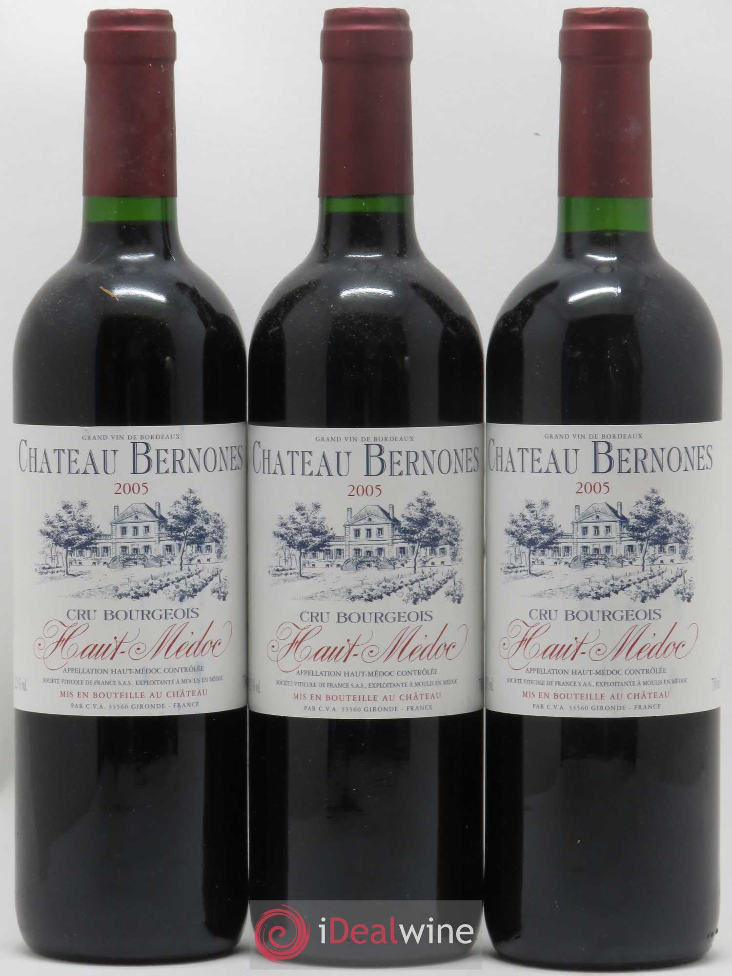 Haut Médoc Château Bernones (sans prix de réserve) 2005 - Posten von 3 Flaschen - 0