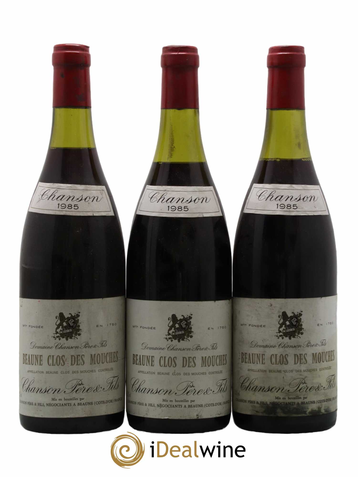 Beaune 1er Cru Clos des Mouches Chanson (Domaine) 1985 - Lot de 3 bouteilles - 0