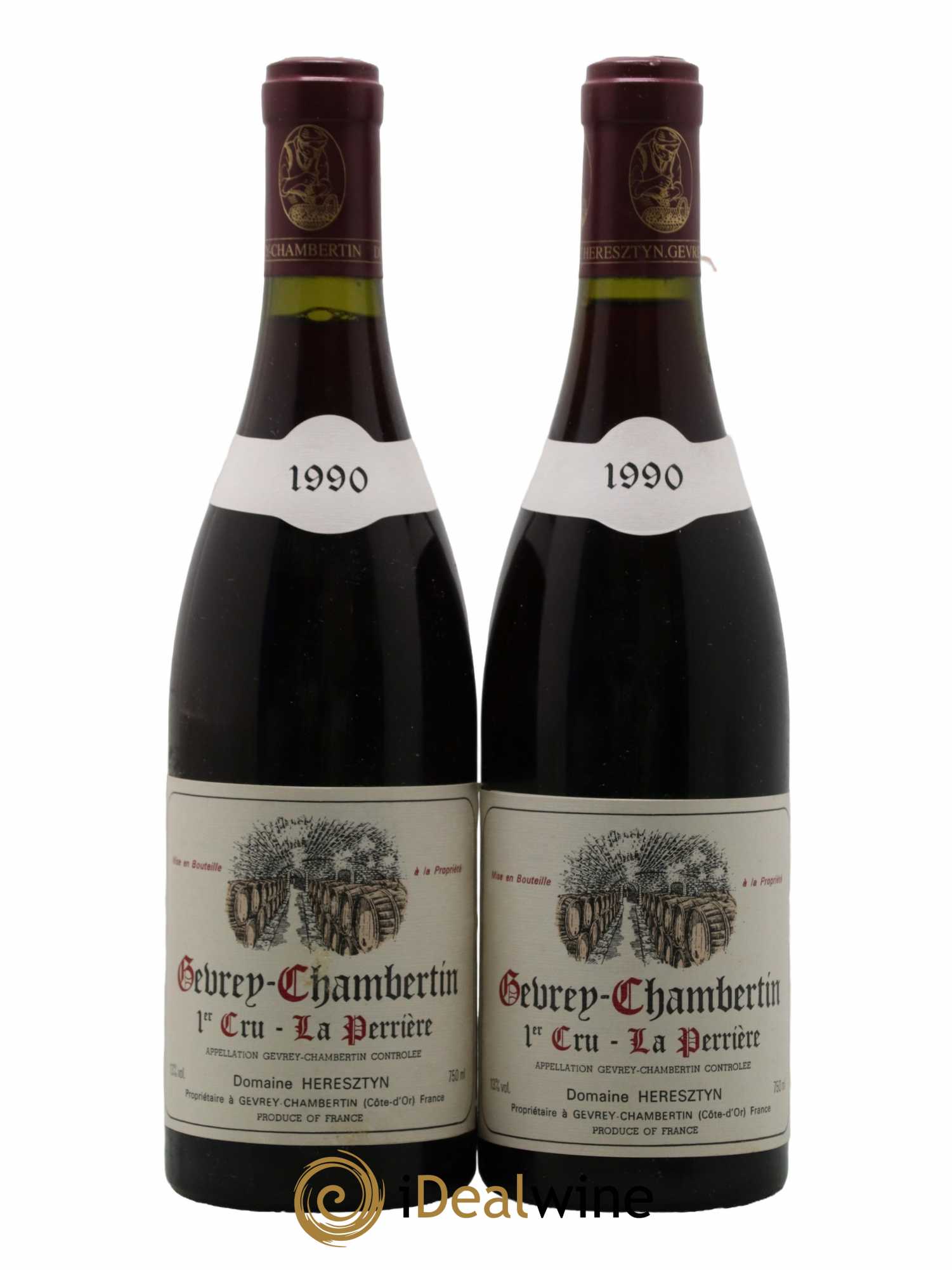 Gevrey-Chambertin 1er Cru La Perriere Heresztyn 1990 - Lot de 2 bouteilles - 0
