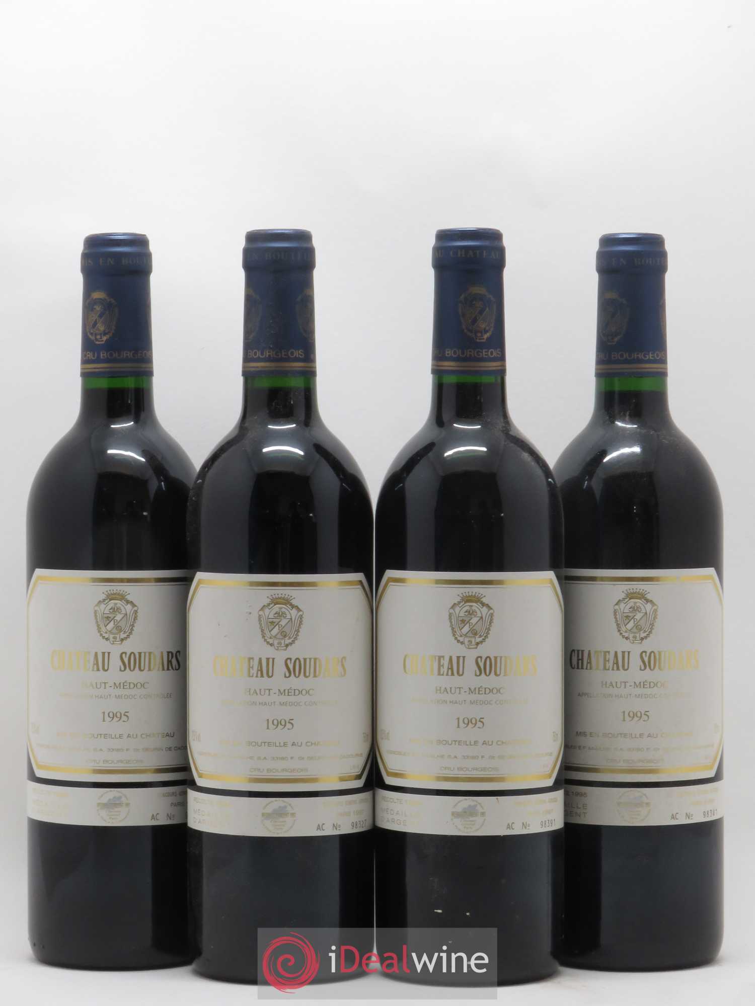 Château Soudars Cru Bourgeois 1995 - Lot de 4 bouteilles - 0