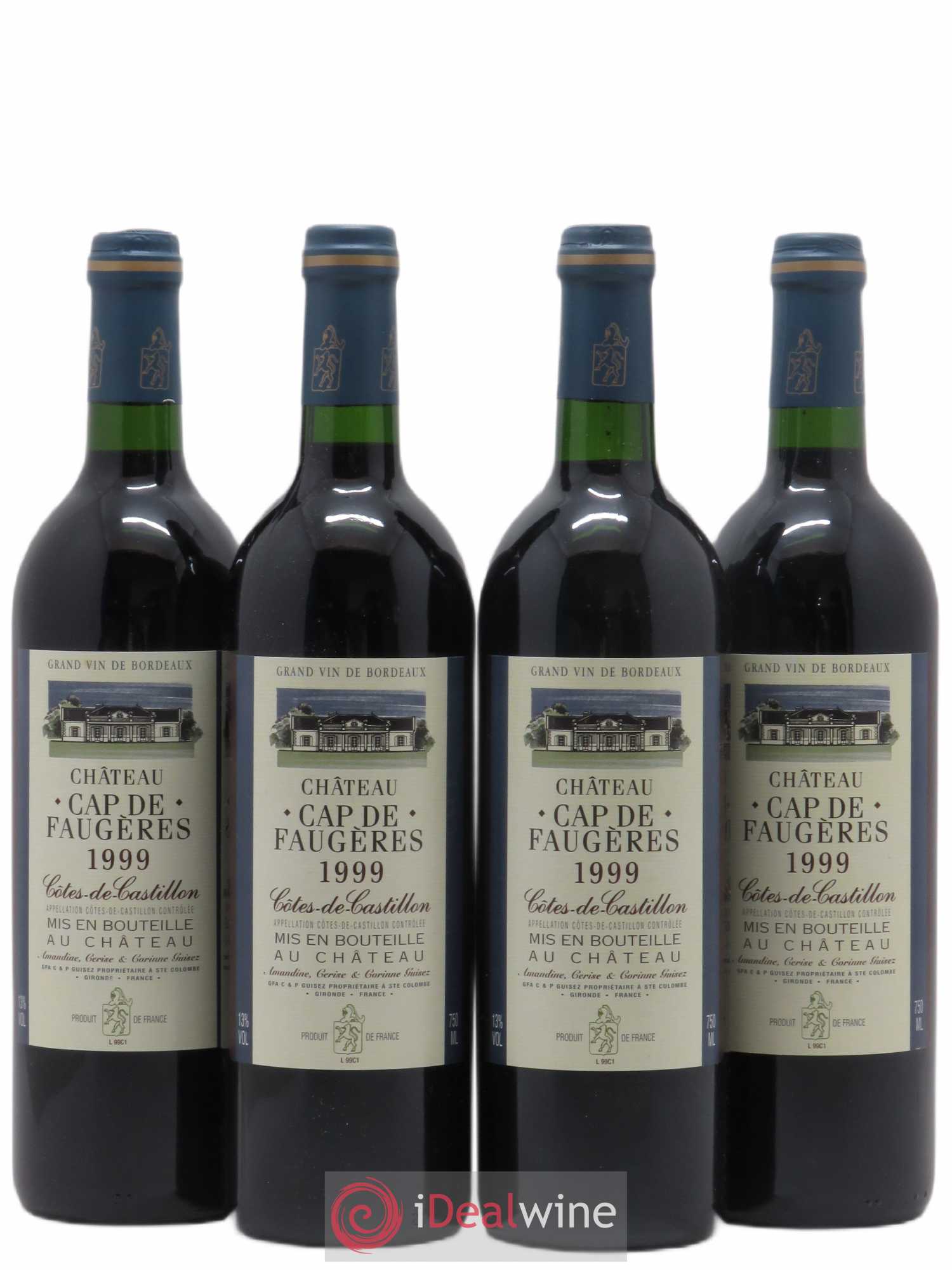 Château Cap de Faugères (sans prix de réserve) 1999 - Lot de 4 bouteilles - 0