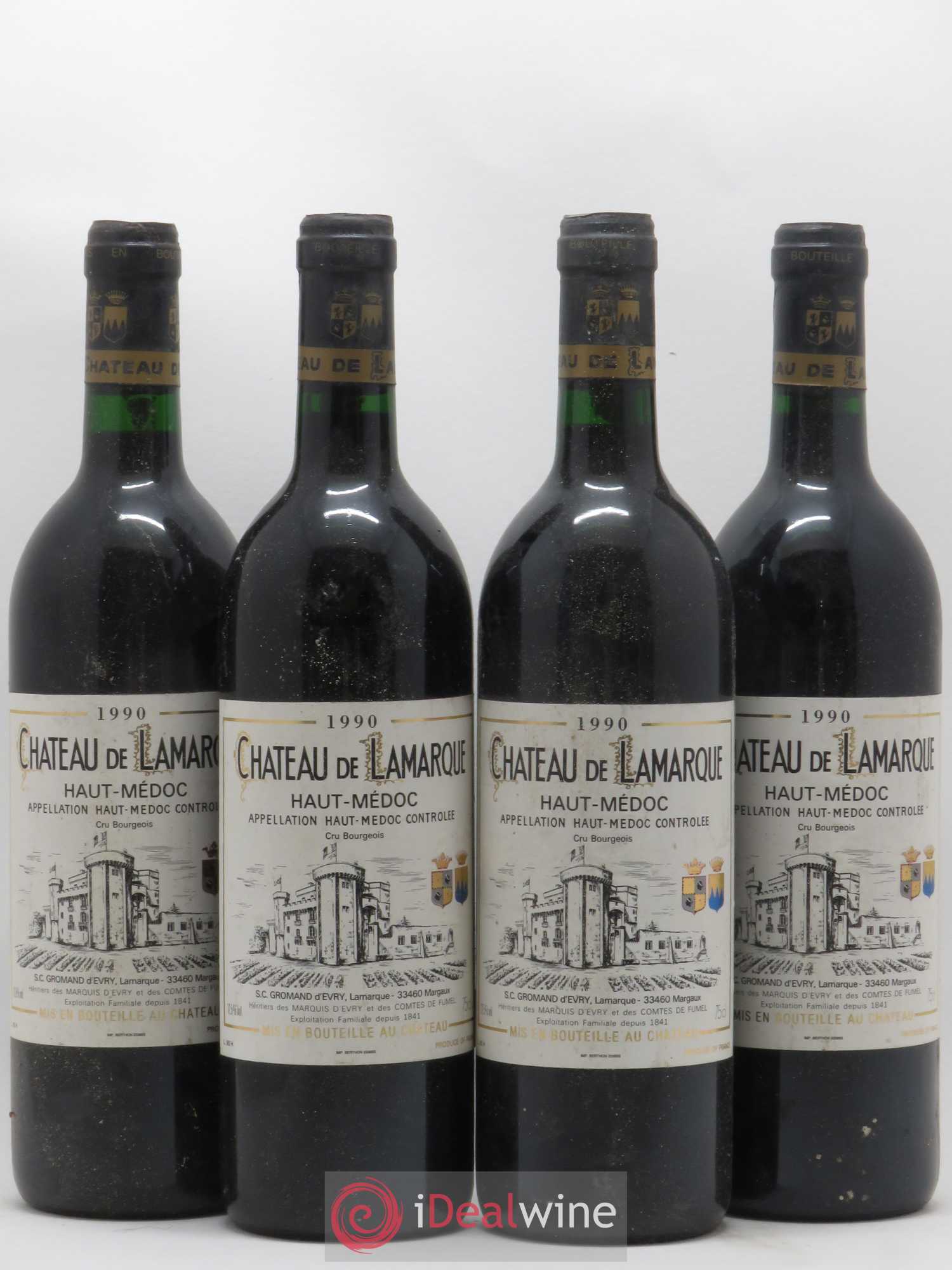 Château de Lamarque Cru Bourgeois 1990 - Lot de 4 bouteilles - 0