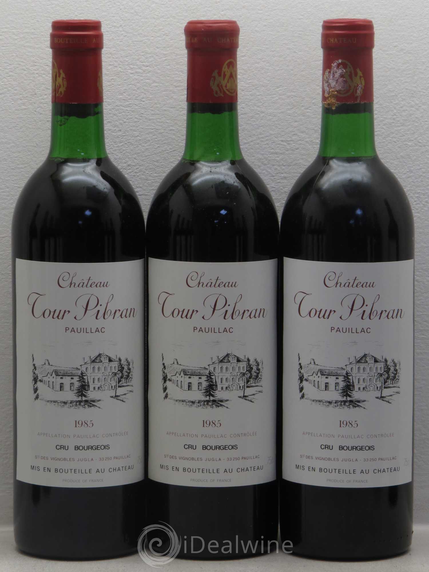 Château Tour Pibran Cru Bourgeois 1985 - Lot de 12 bouteilles - 1