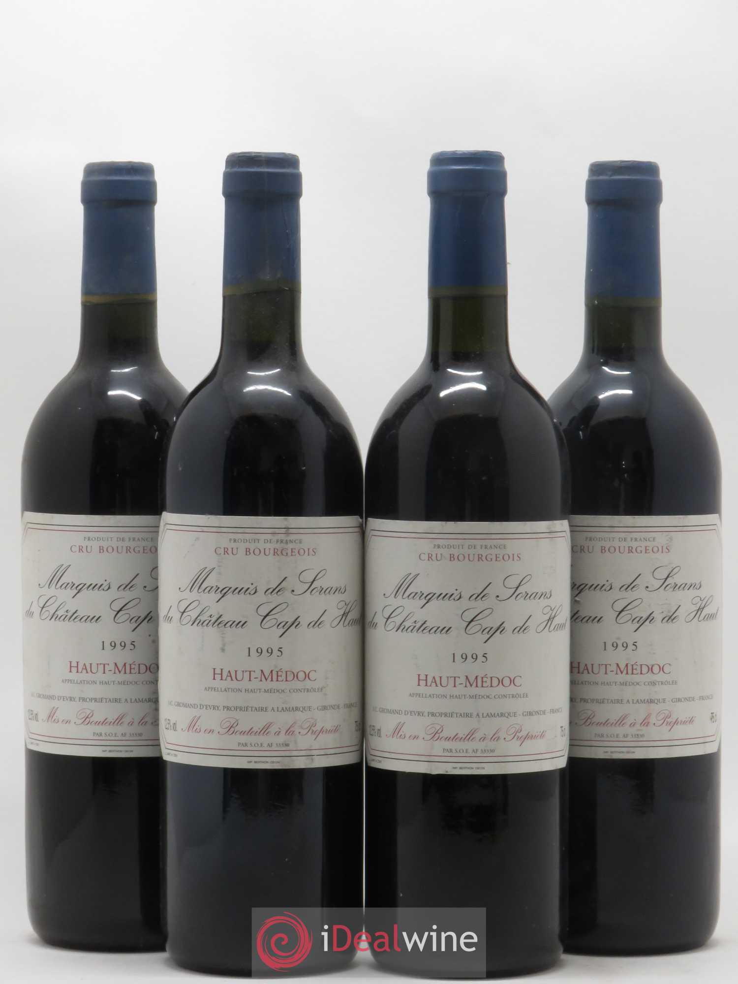 Haut Médoc Marquis de Sorans du Château Cap de Haut 1995 - Posten von 4 Flaschen - 0