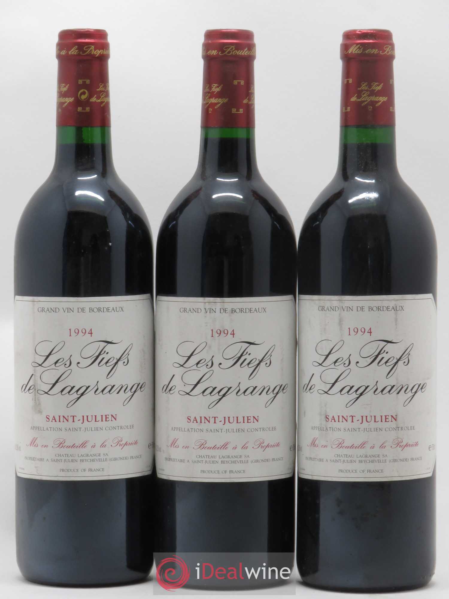 Les Fiefs de Lagrange Second Vin 1994 - Lot de 3 bouteilles - 0