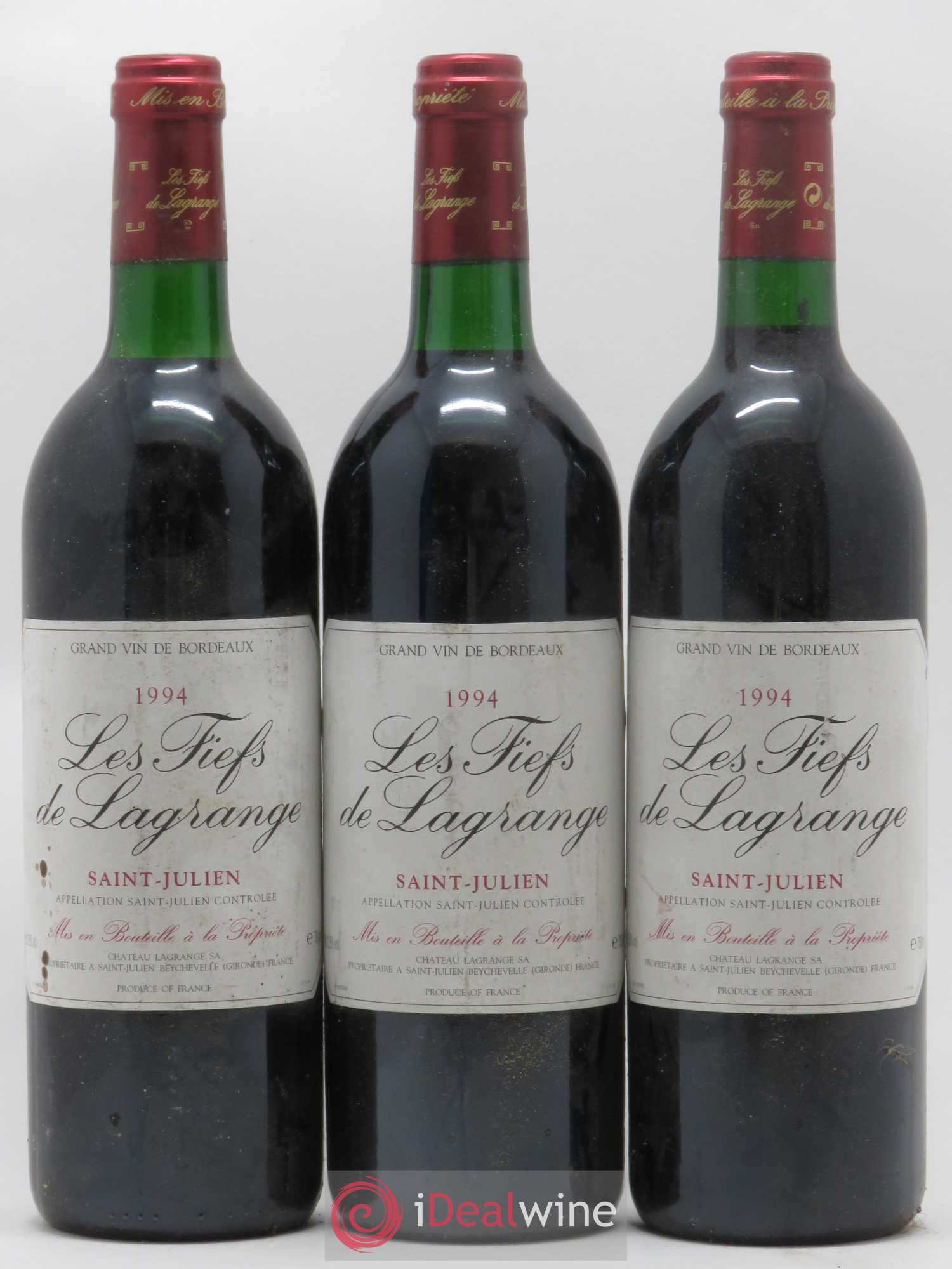Les Fiefs de Lagrange Second Vin 1994 - Lot de 3 bouteilles - 0