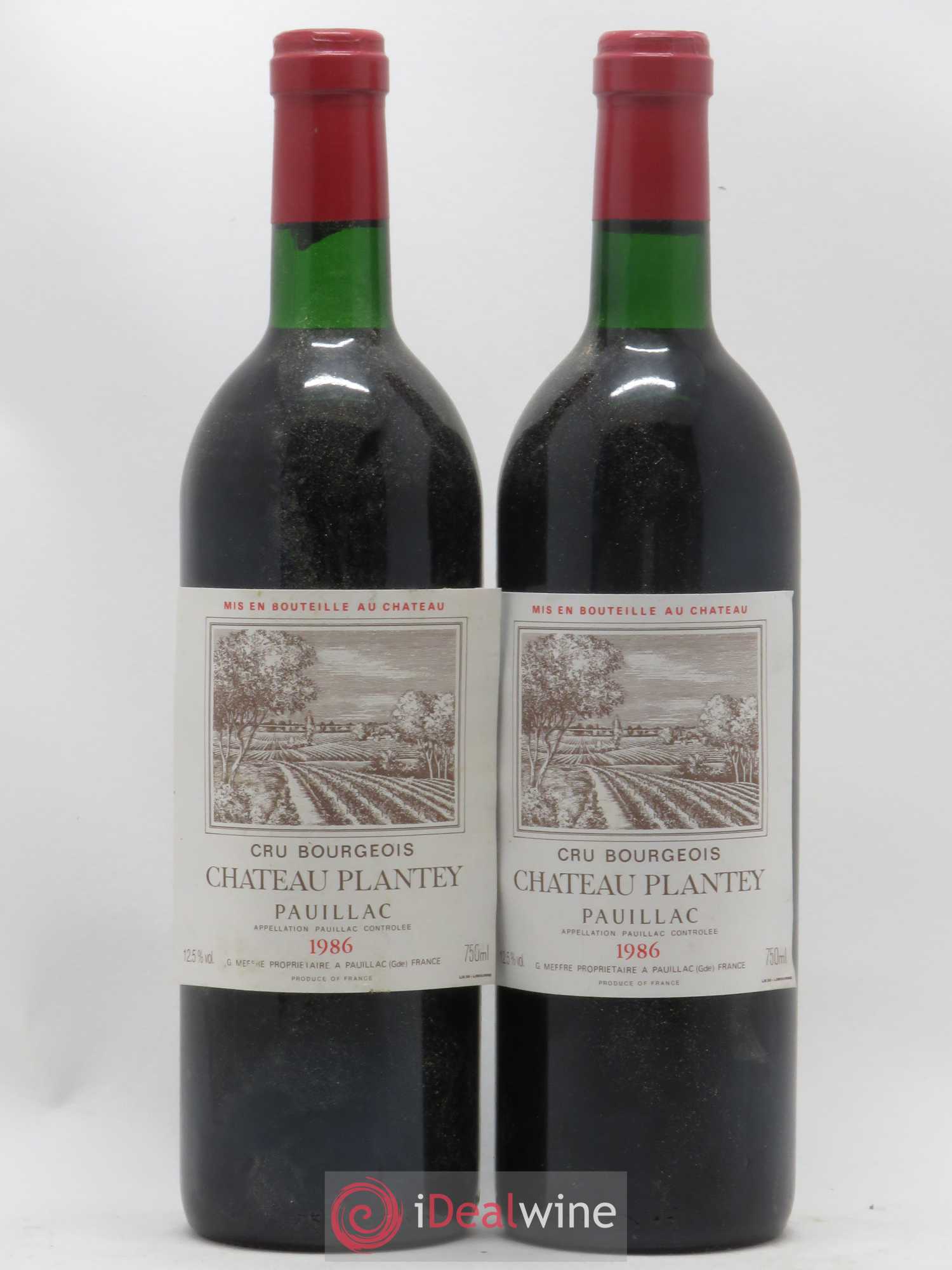 Château Plantey Cru Bourgeois 1986 - Lot de 2 bouteilles - 0