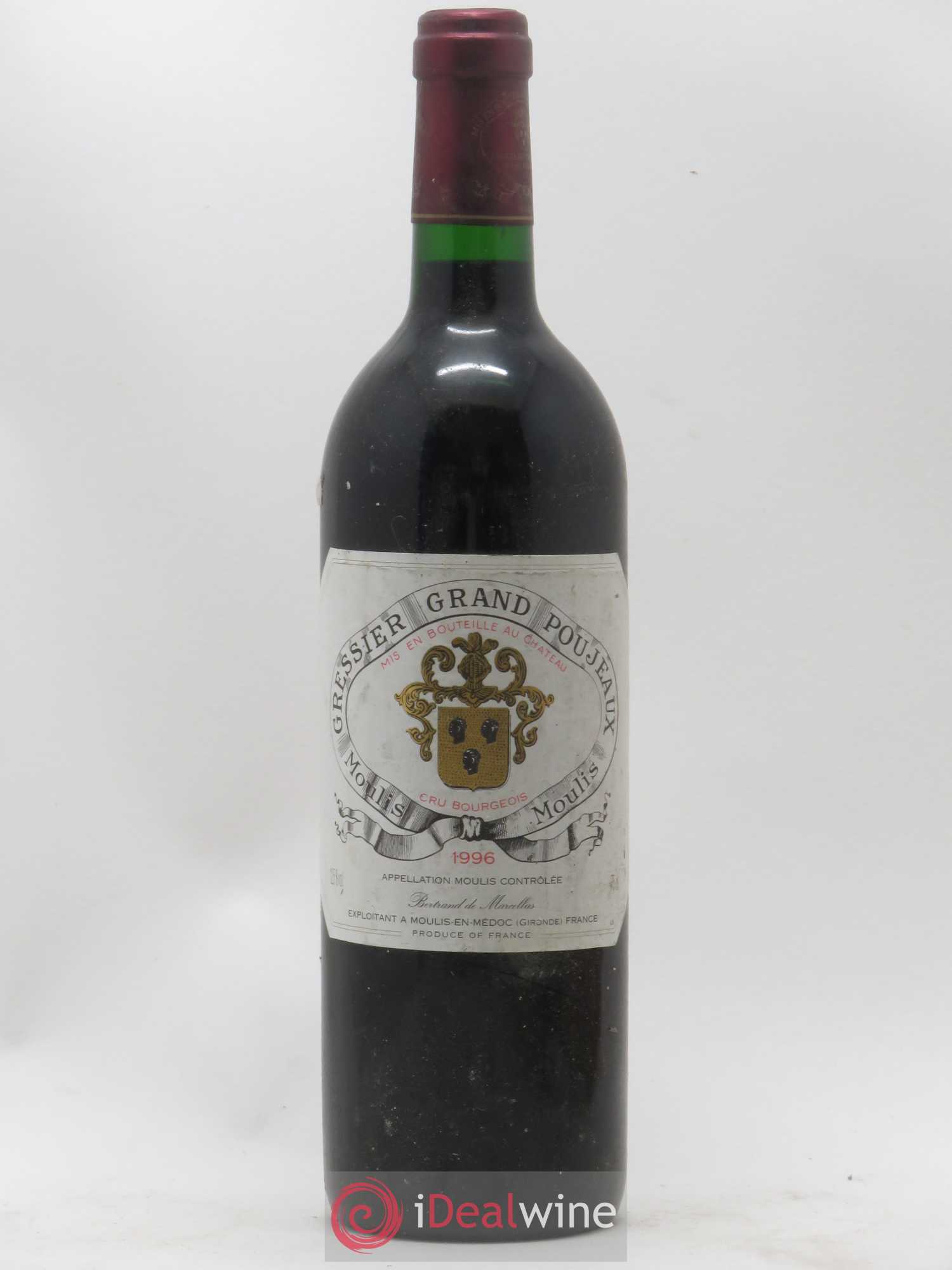 Château Gressier Grand Poujeaux Cru Bourgeois 1996 - Lot de 1 bouteille - 0