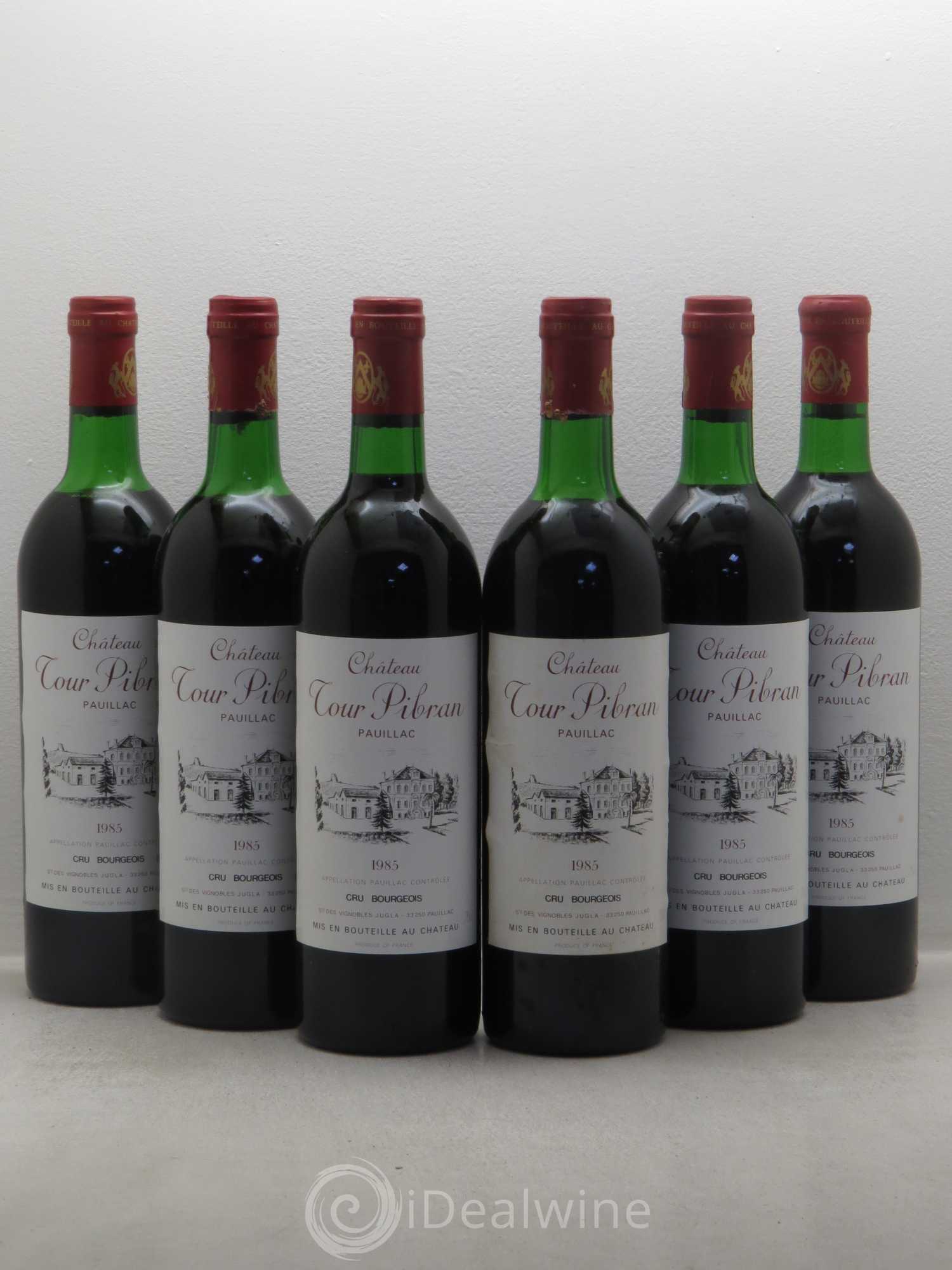 Château Tour Pibran Cru Bourgeois 1985 - Lot de 6 bouteilles - 0