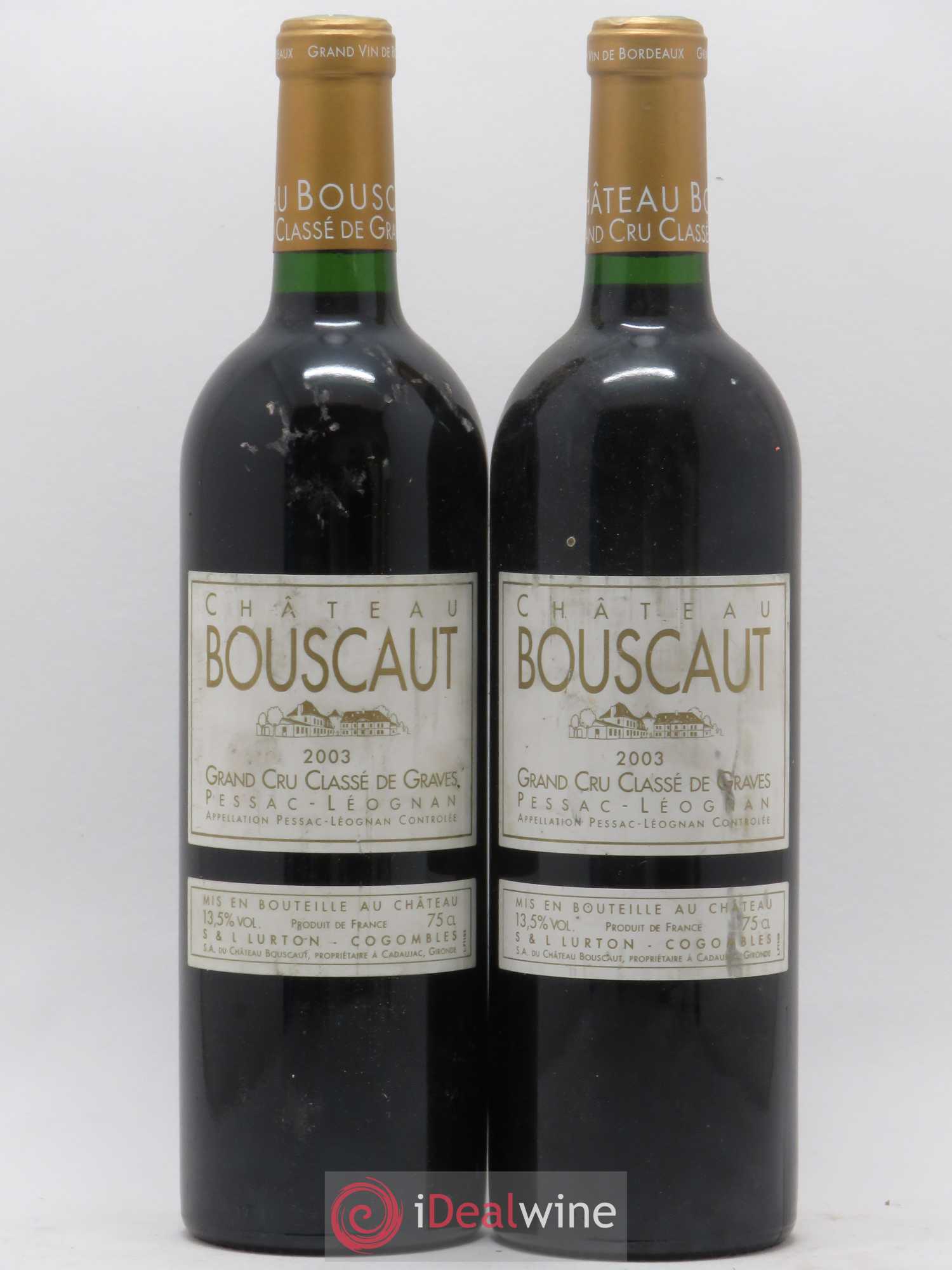 Château Bouscaut Cru Classé de Graves 2003 - Lot de 2 bouteilles - 0