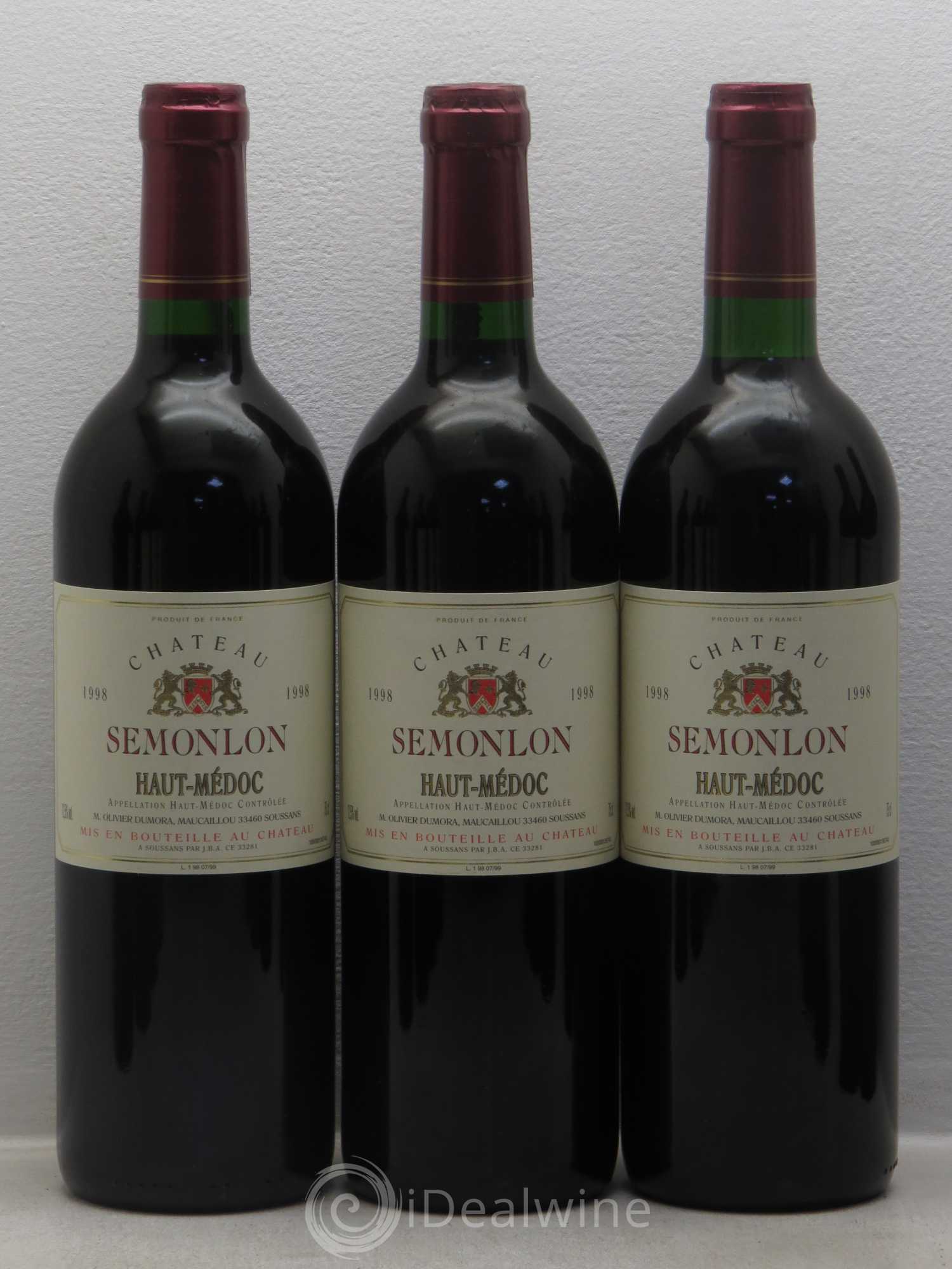 Haut Médoc Château Semonlon 1998 - Lot de 12 bouteilles - 1