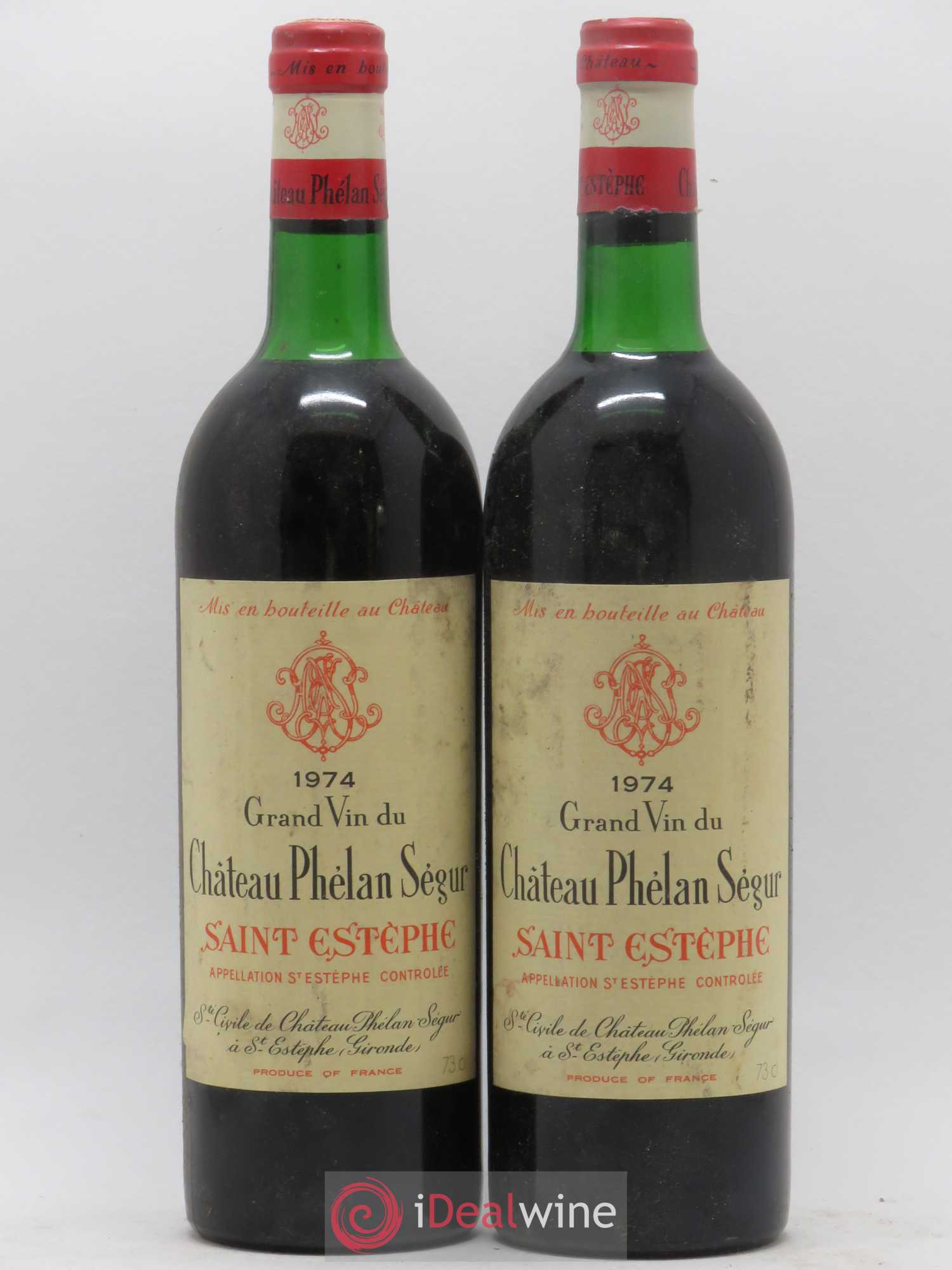 Château Phélan Ségur 1974 - Lot de 2 bouteilles - 0