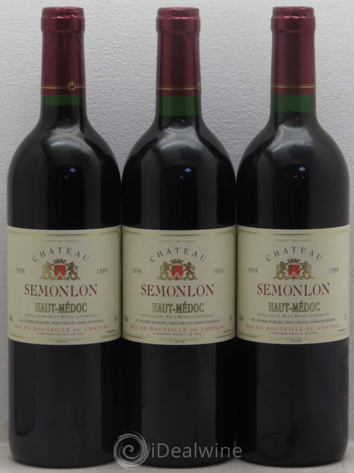 Haut Médoc Château Semonlon 1998 - Lot de 12 bouteilles - 1