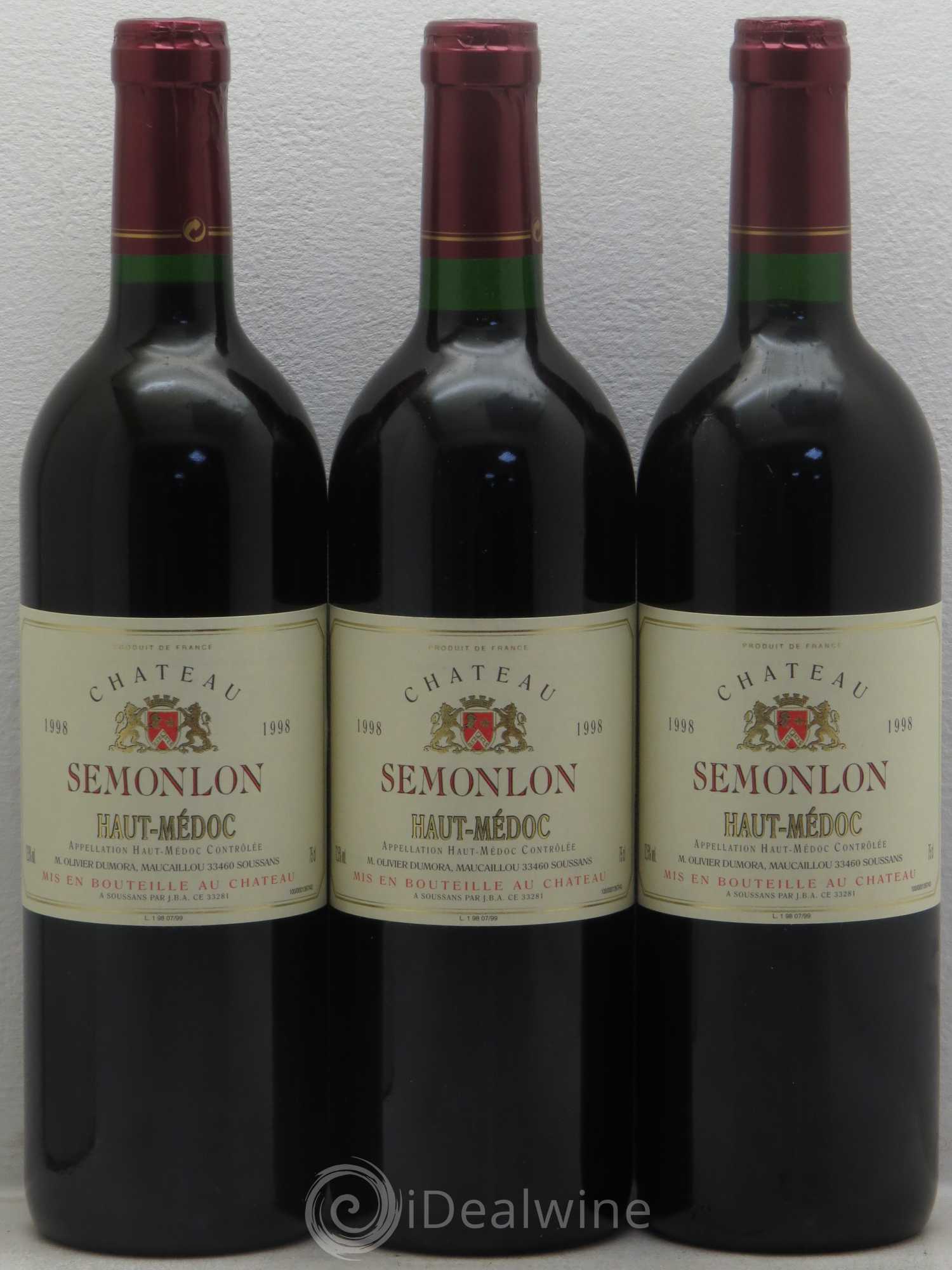 Haut Médoc Château Semonlon 1998 - Lot de 12 bouteilles - 3