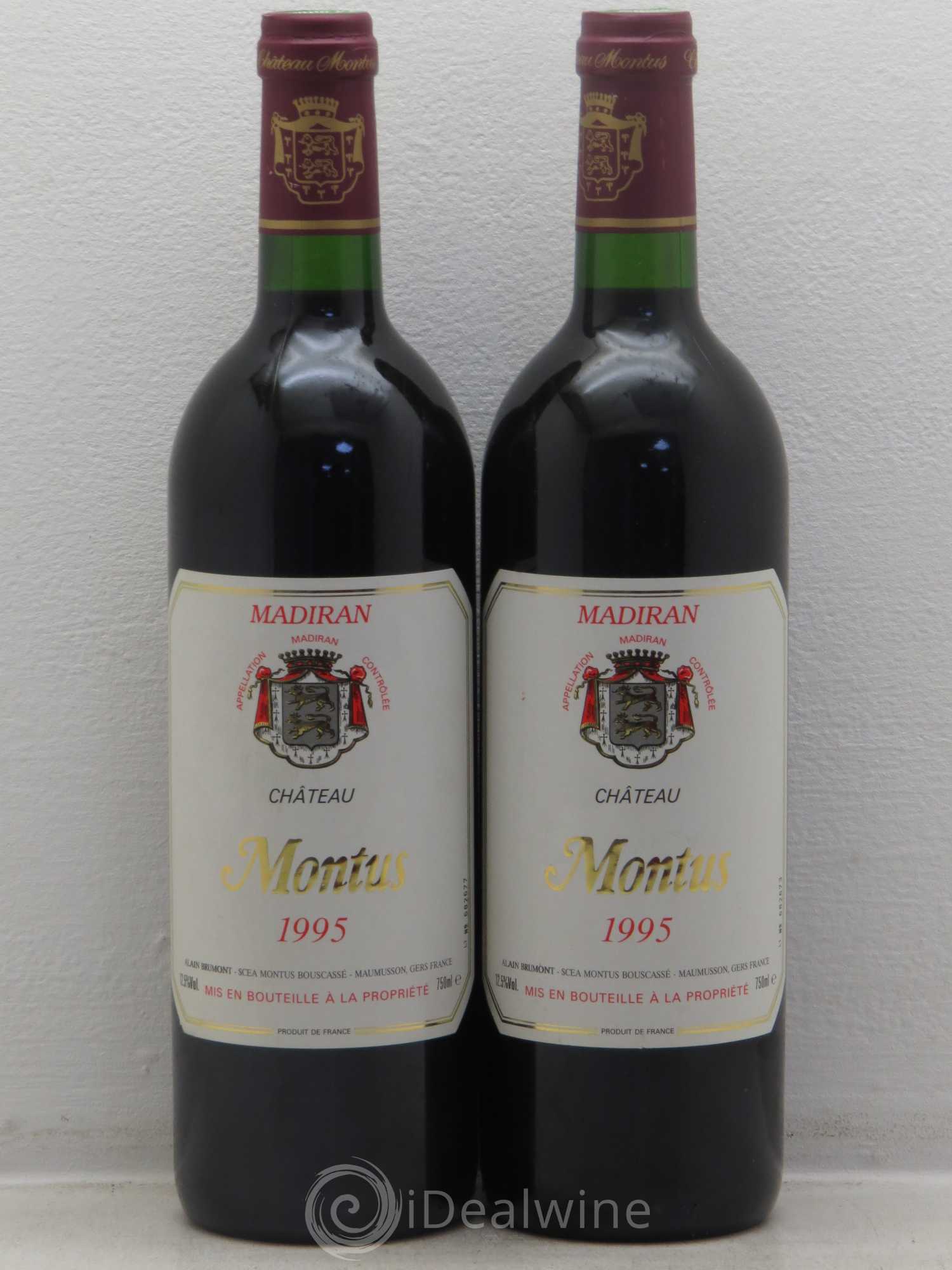 Madiran Château Montus Alain Brumont 1995 - Lot de 2 bouteilles - 0