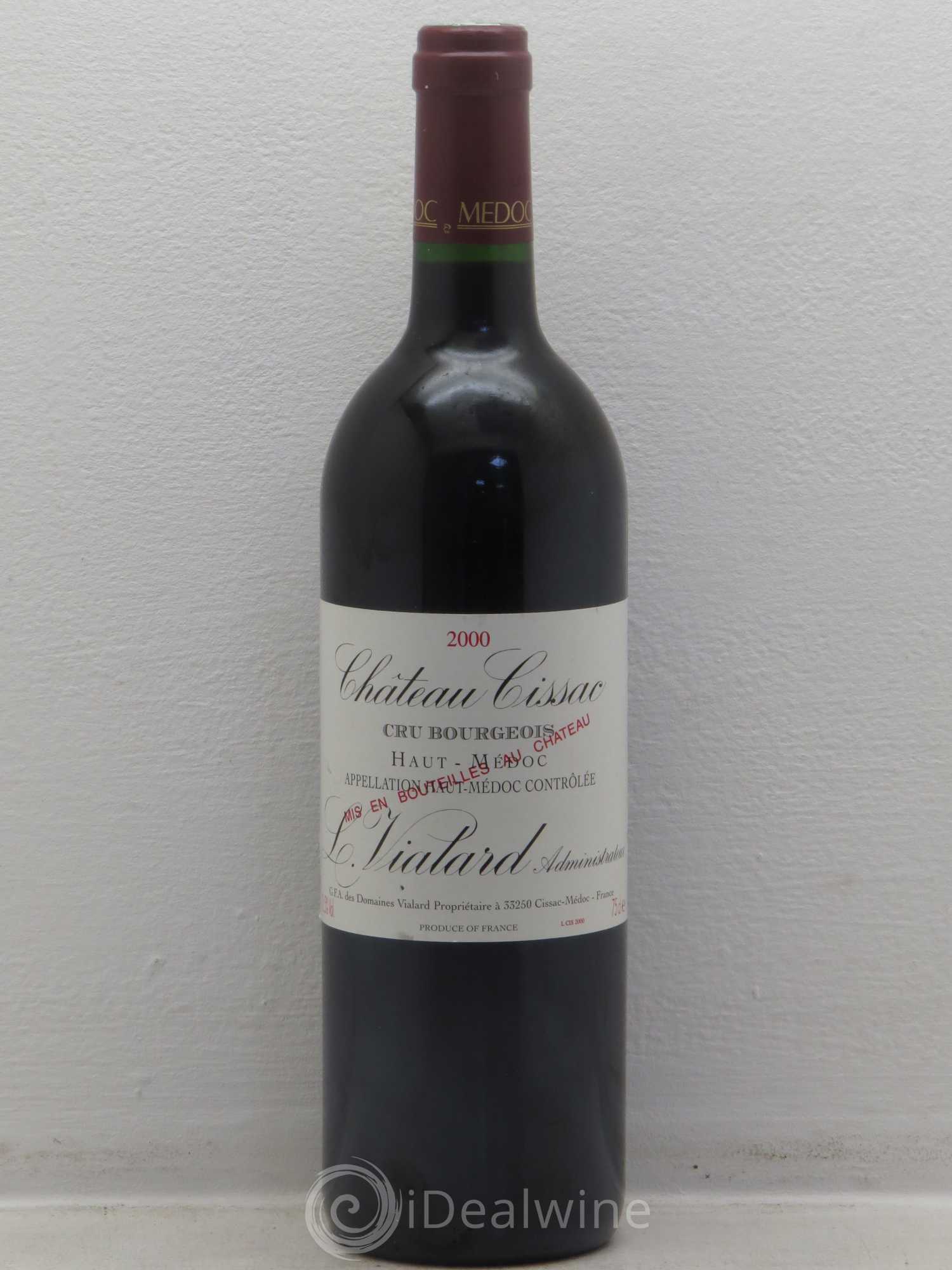 Château Cissac Cru Bourgeois 2000 - Lot de 1 bouteille - 0