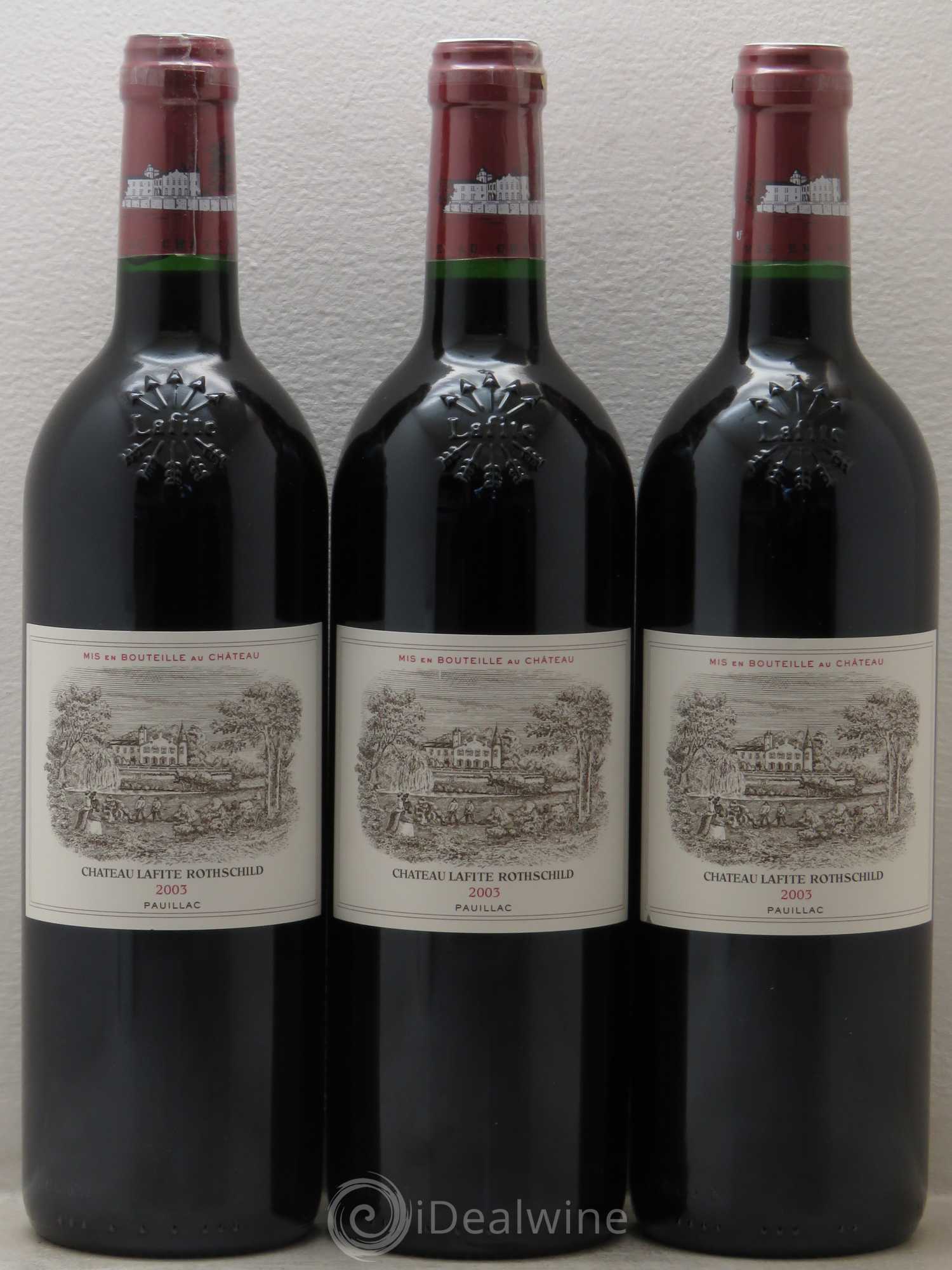 Château Lafite Rothschild 1er Grand Cru Classé 2003 - Lot de 3 bouteilles - 0