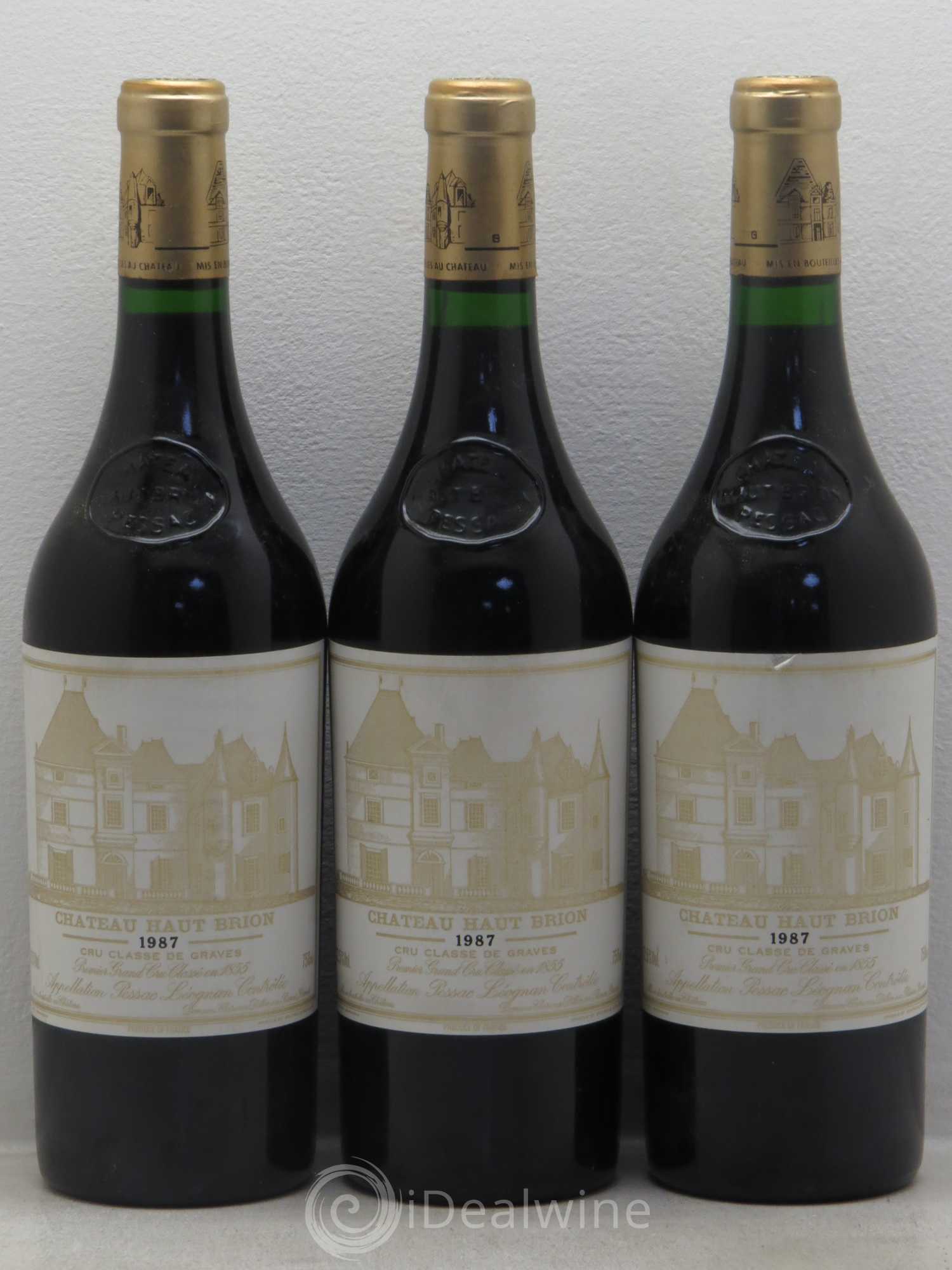 Château Haut Brion 1er Grand Cru Classé 1987 - Lot de 3 bouteilles - 0