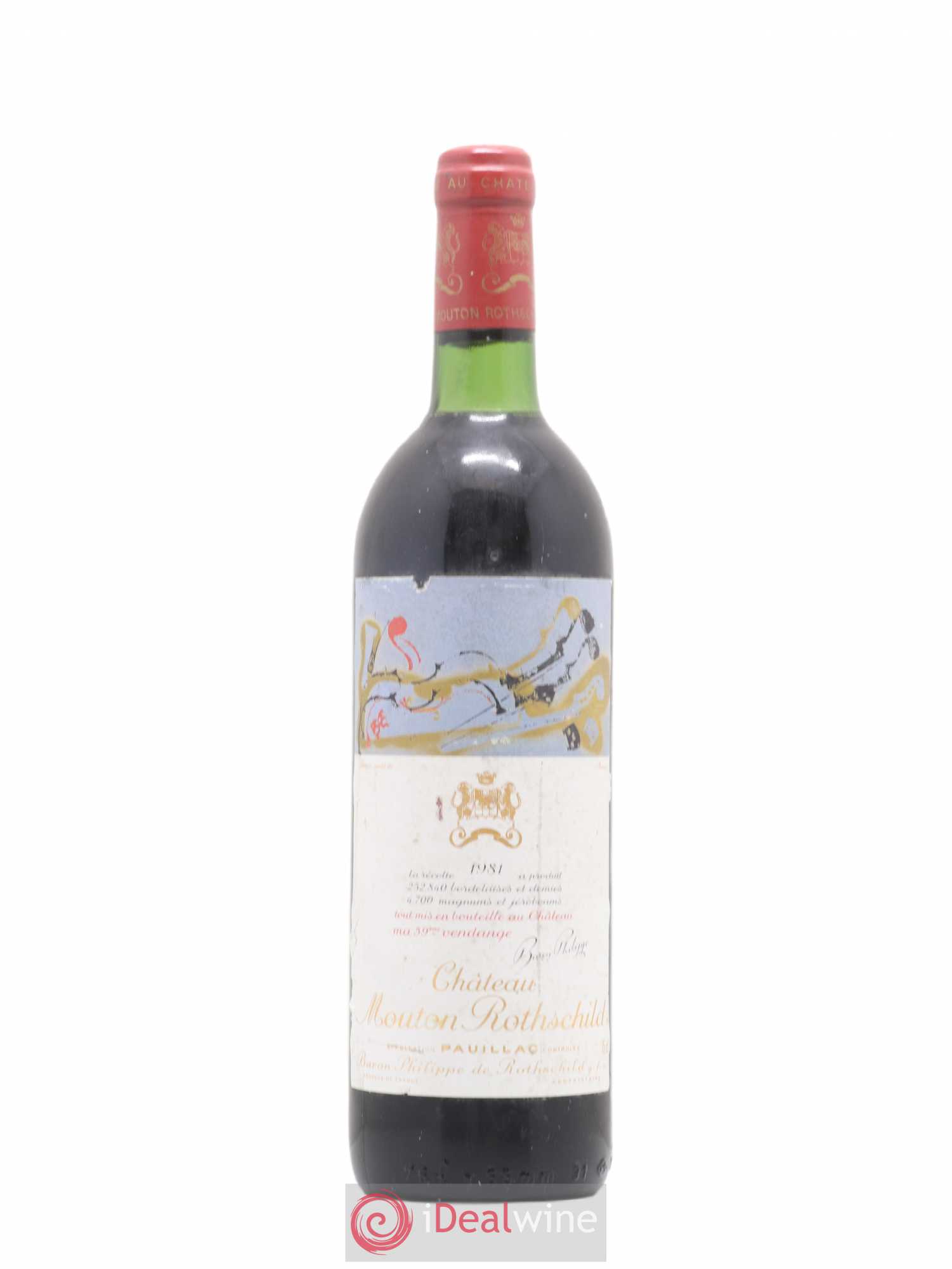 Château Mouton Rothschild 1er Grand Cru Classé 1981 - Lot de 1 bouteille - 0