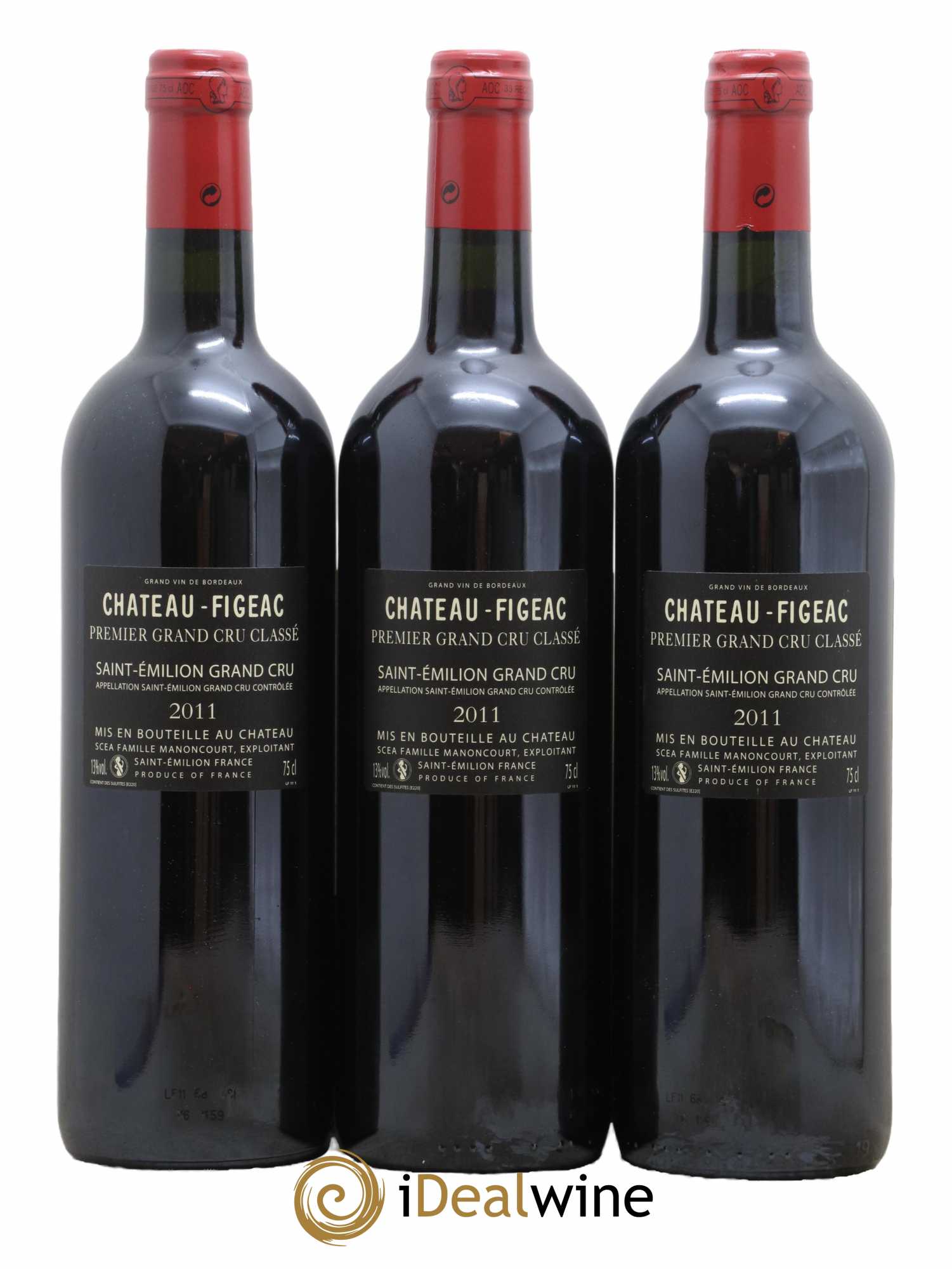 Château Figeac 1er Grand Cru Classé A 2011 - Lot de 3 bouteilles - 1