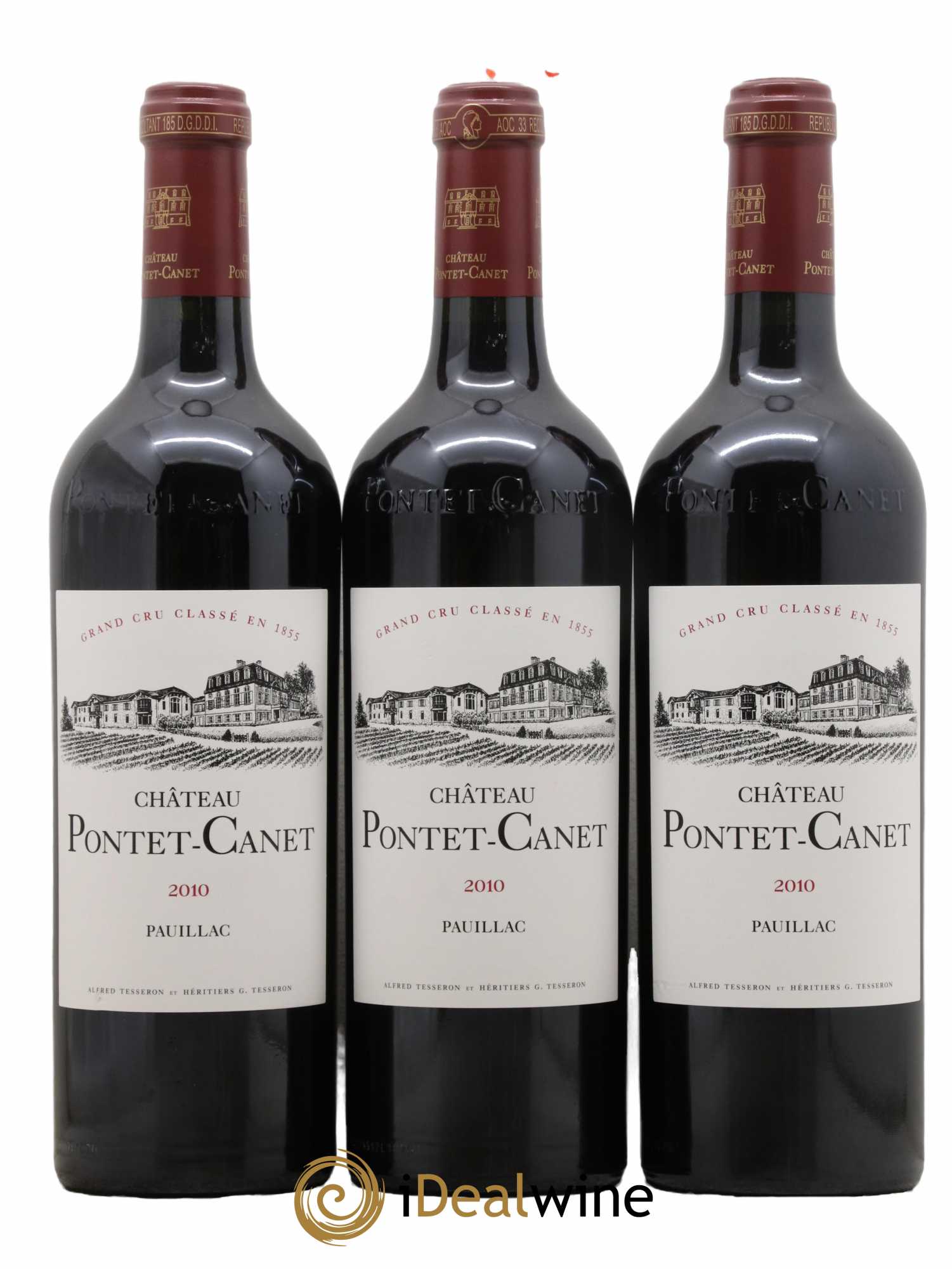 Château Pontet Canet 5ème Grand Cru Classé 2010 - Lot de 3 bouteilles - 0