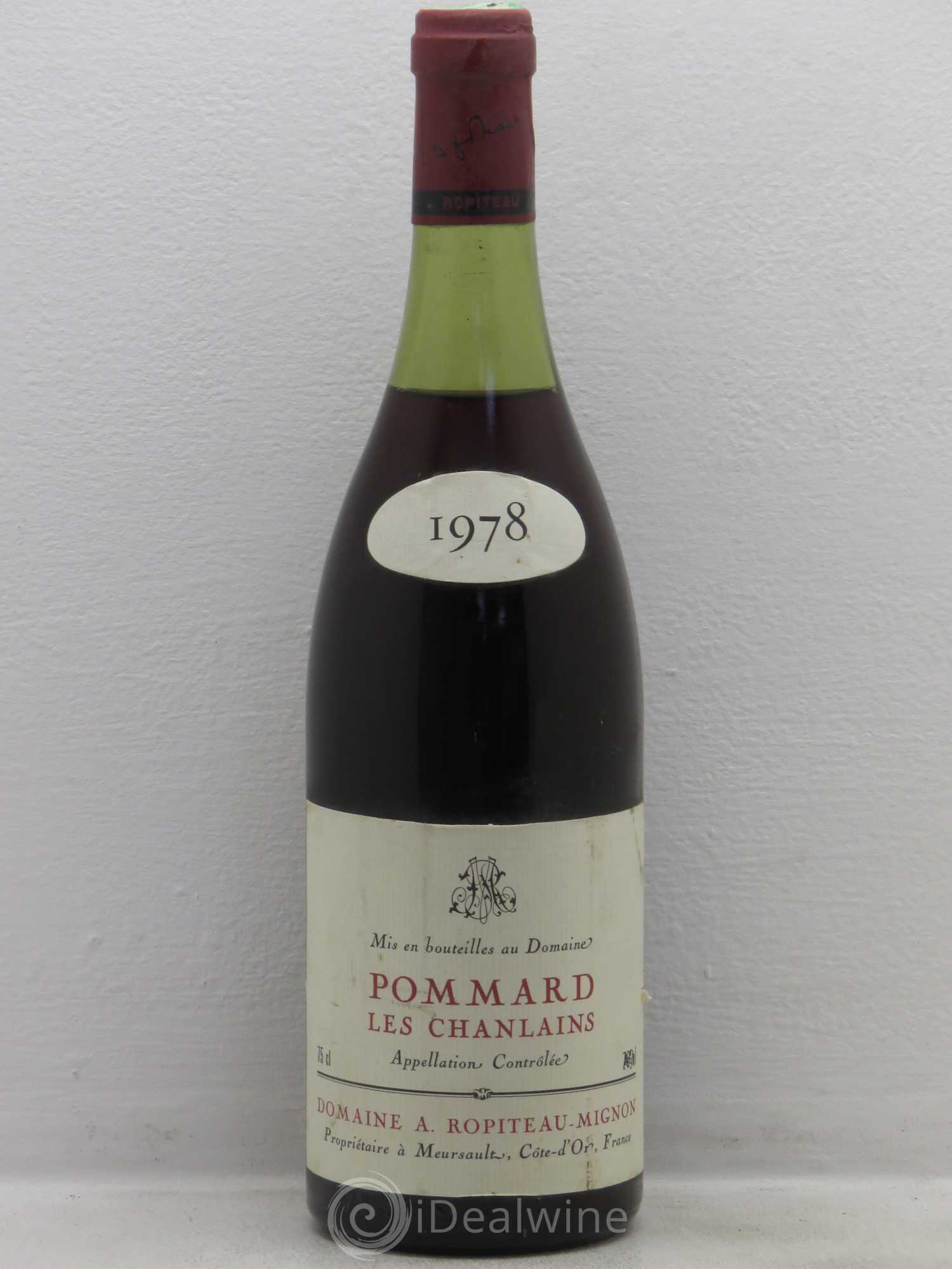 Pommard 1er Cru Les Chanlains Domaine Ropiteau Mignon 1978 - Posten von 1 Flasche - 0