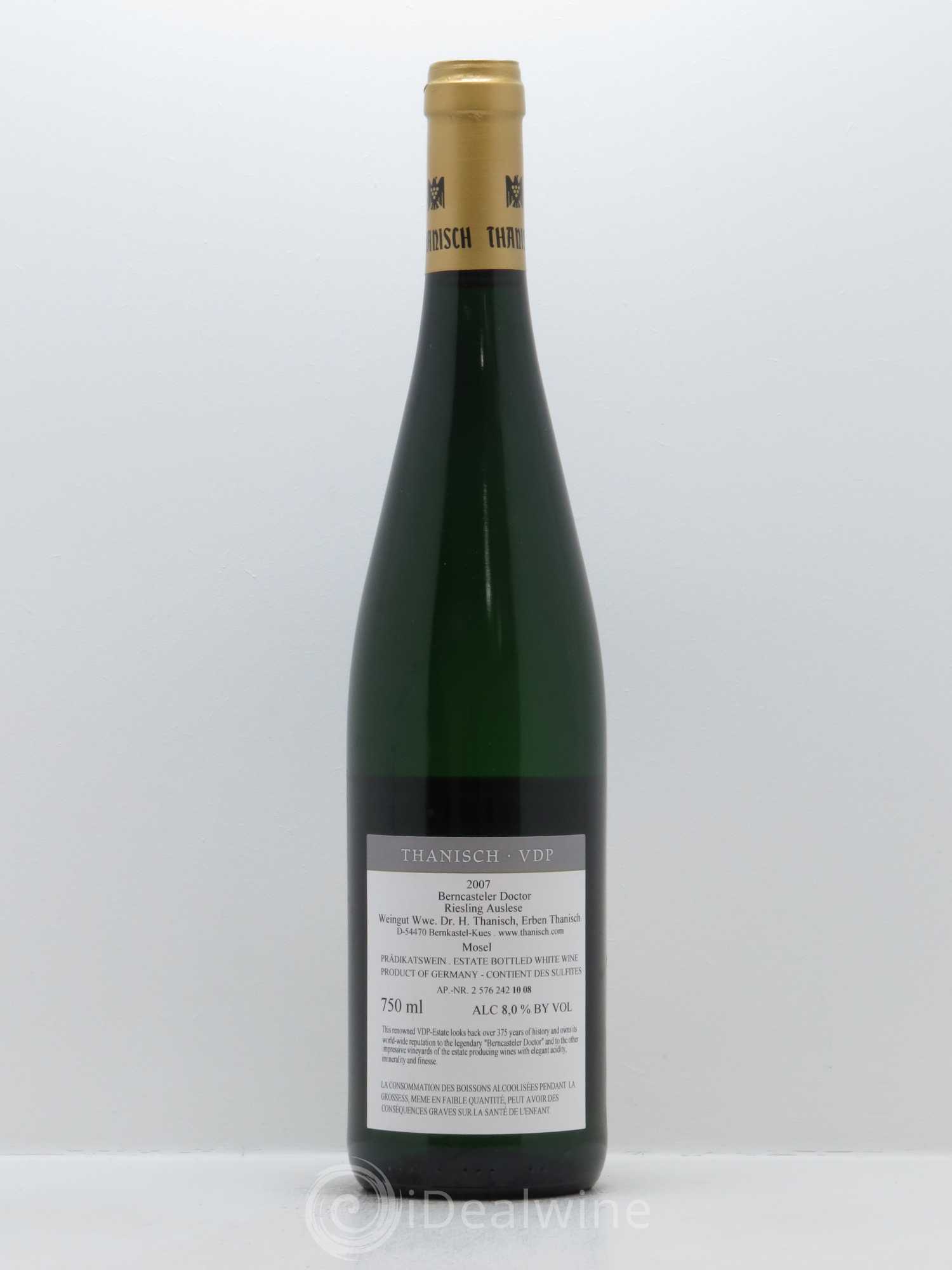 Riesling Dr. H. Thanisch Bernkasteler Doctor Auslese 2007 - Lot de 1 bouteille - 1