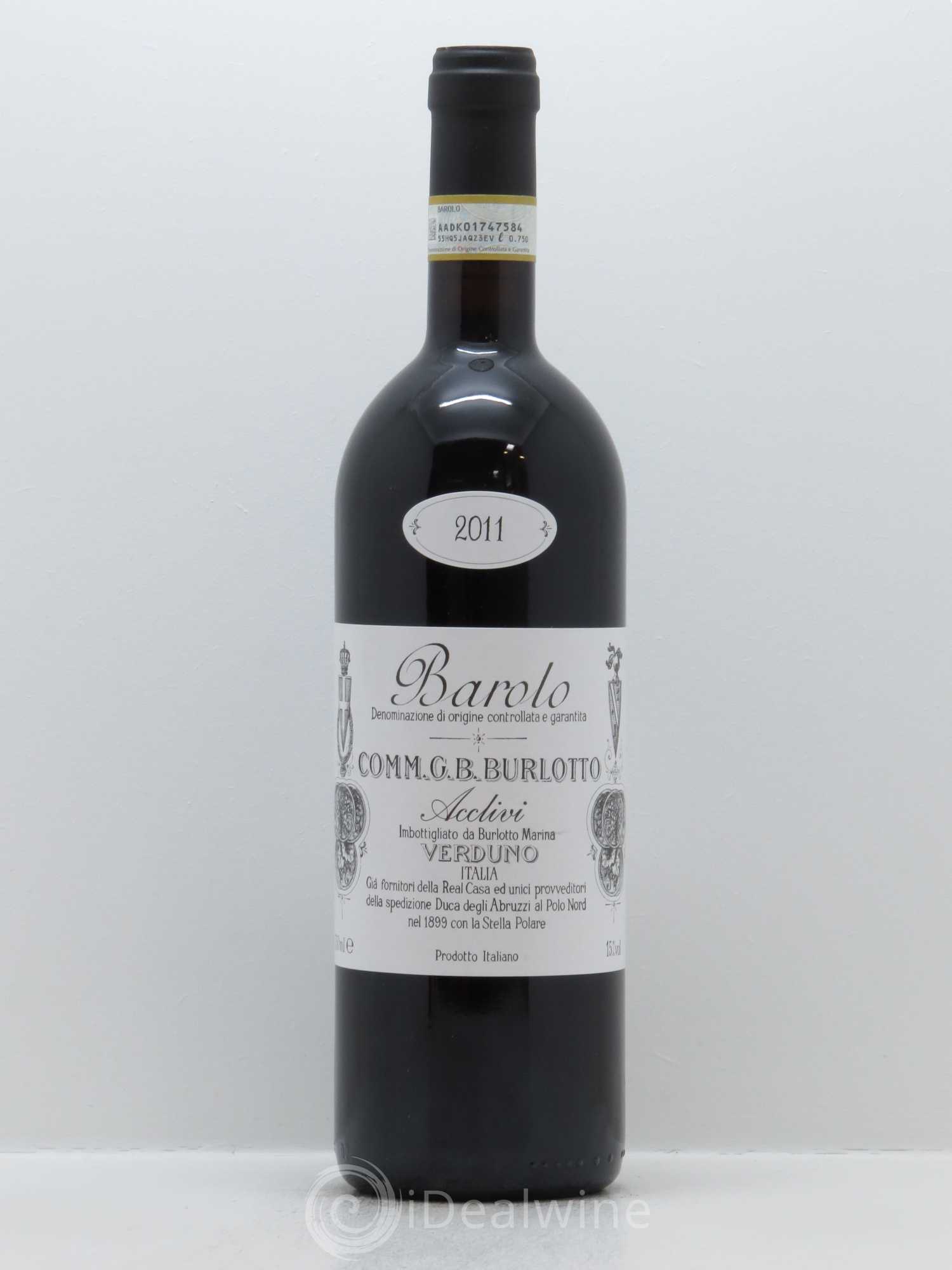 Barolo DOCG Acclivi Comm. Giovan Battista Burlotto 2011 - Lot de 1 bouteille - 0