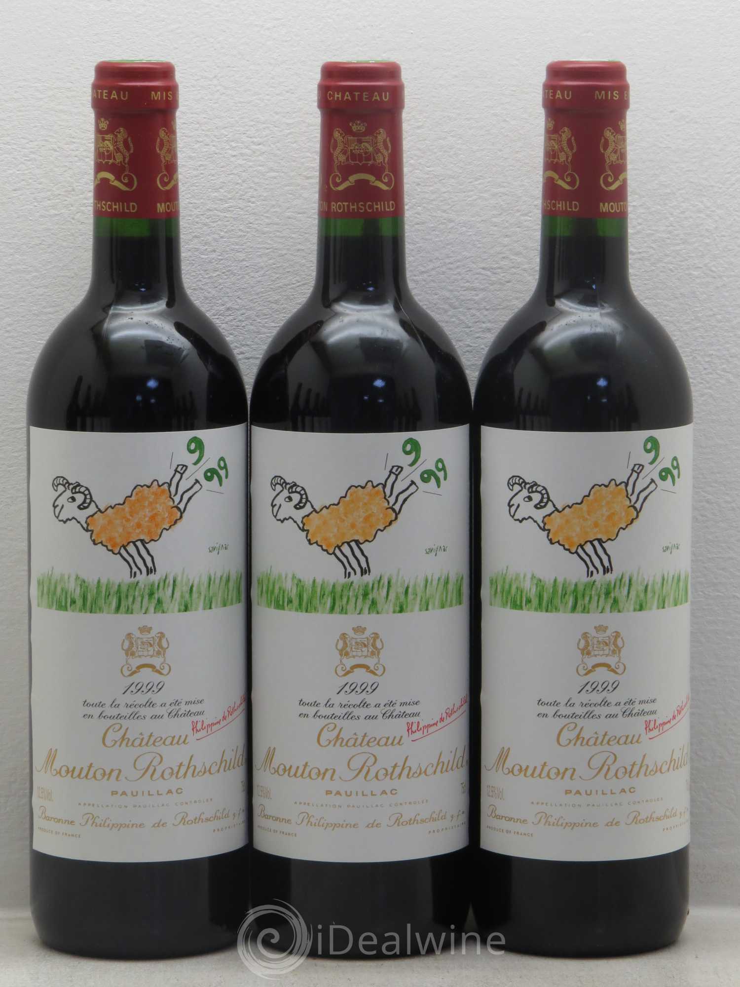 Château Mouton Rothschild 1er Grand Cru Classé 1999 - Lot de 12 bouteilles - 1
