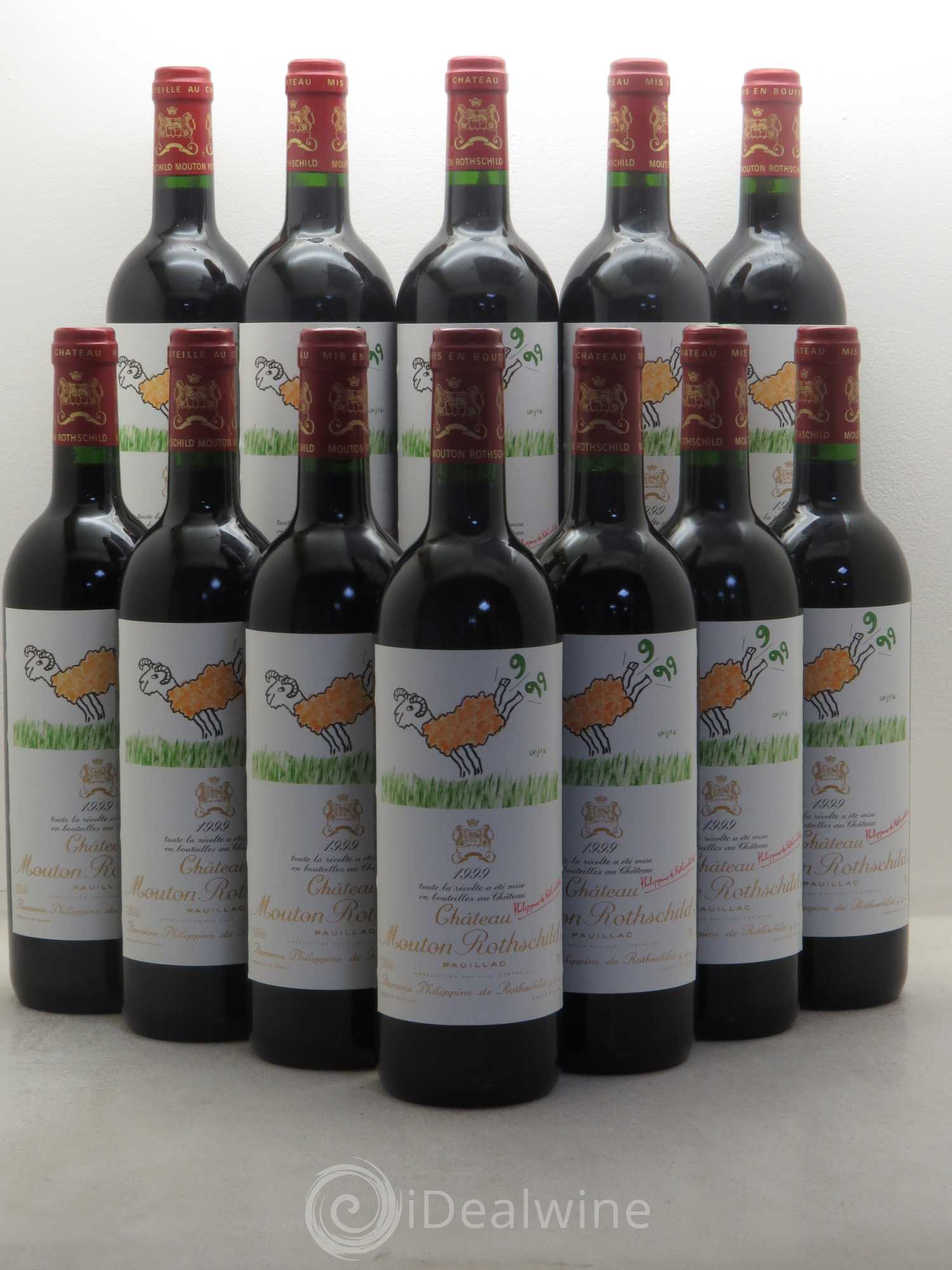 Château Mouton Rothschild 1er Grand Cru Classé 1999 - Lot de 12 bouteilles - 0