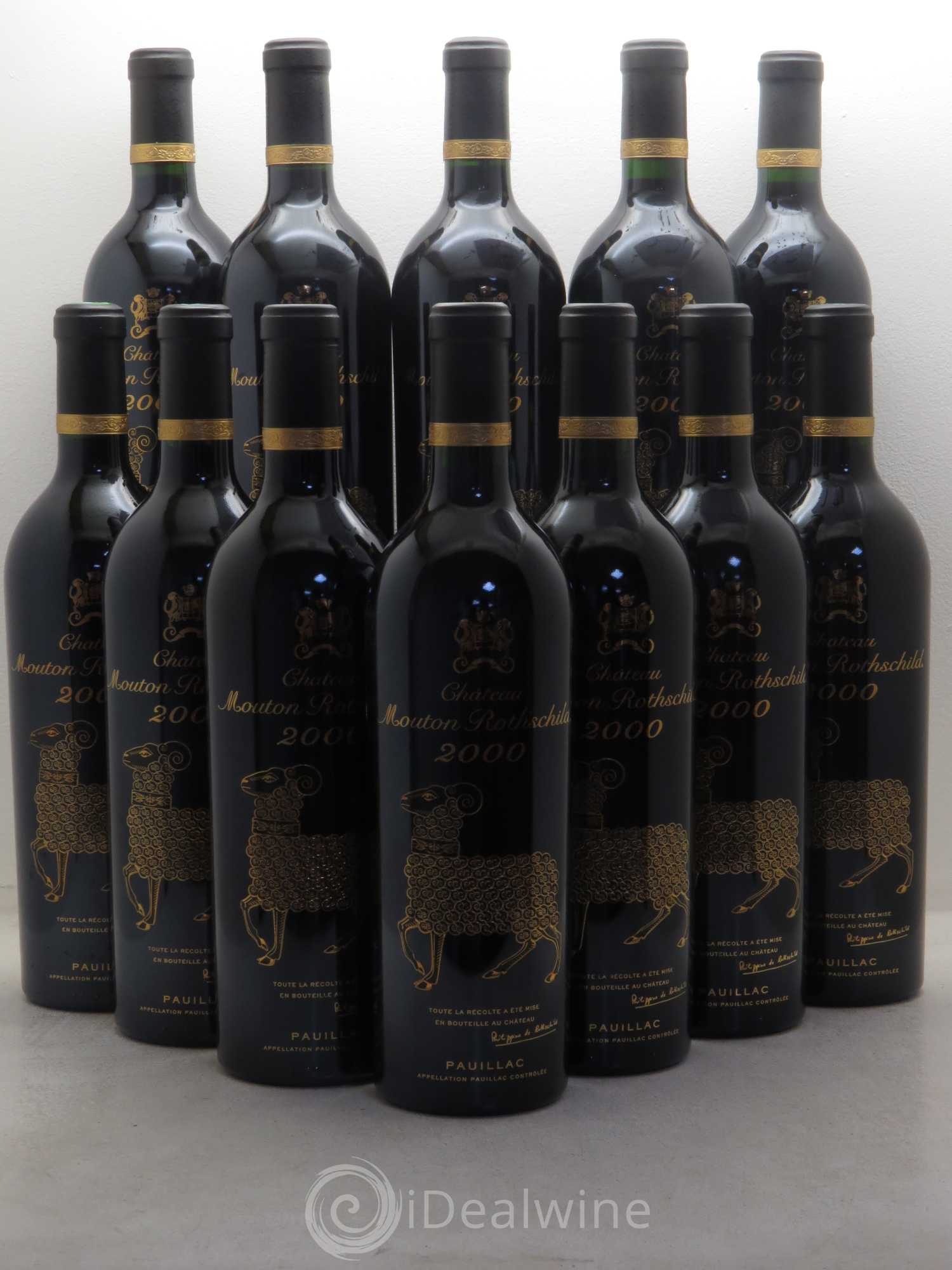 Château Mouton Rothschild 1er Grand Cru Classé 2000 - Lot de 12 bouteilles - 0