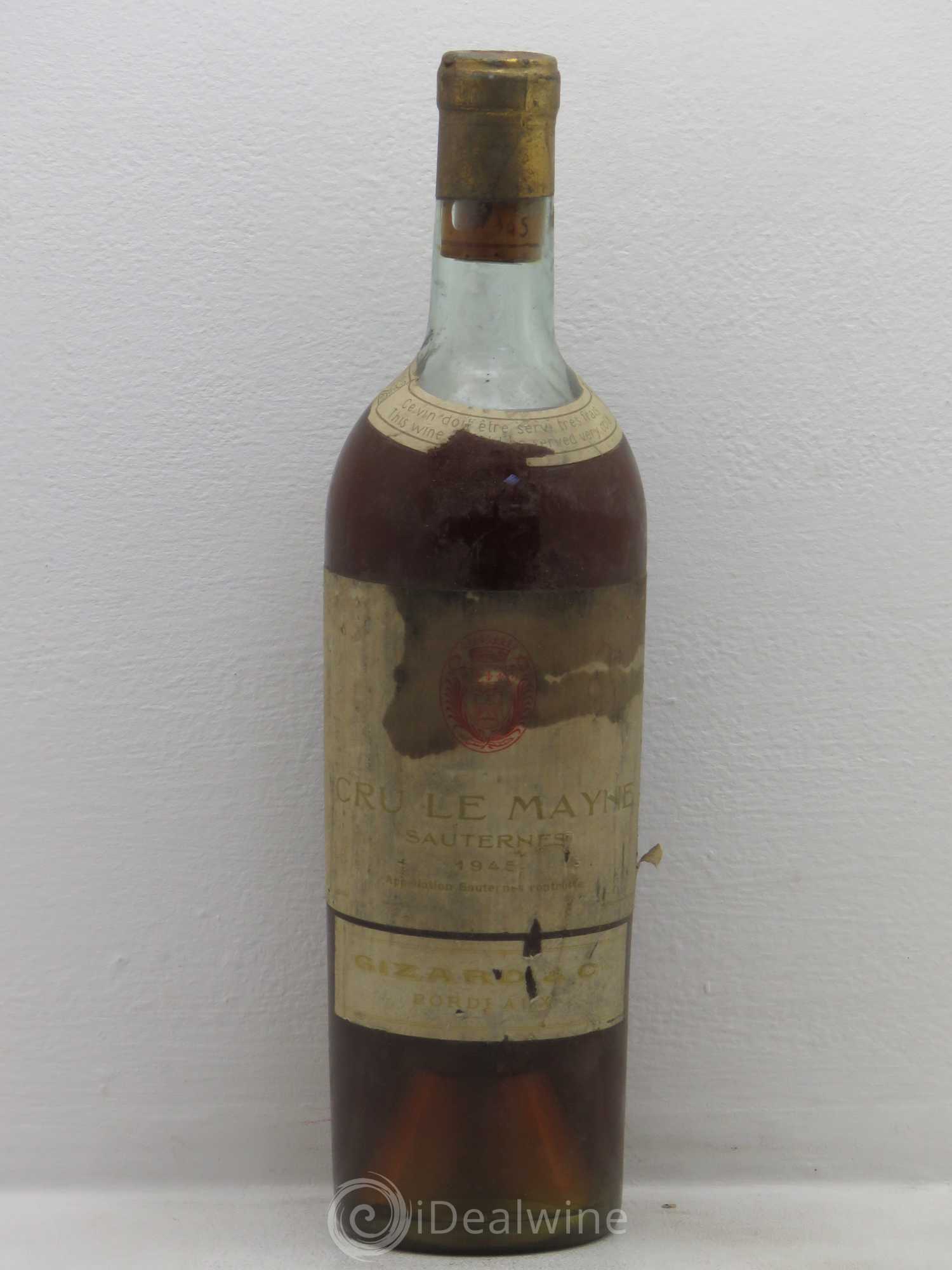 Sauternes Le Mayne 1945 - Posten von 1 Flasche - 0