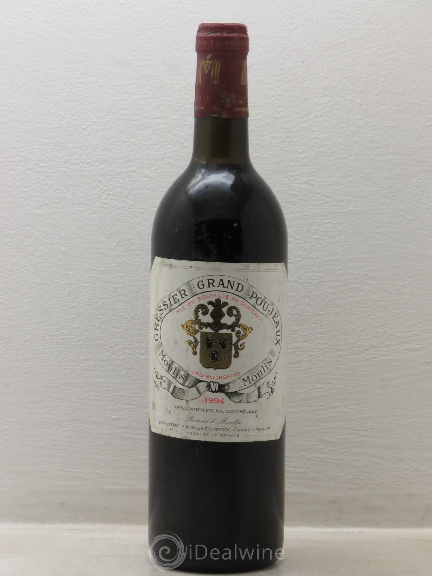 Château Gressier Grand Poujeaux Cru Bourgeois 1994 - Lot de 1 bouteille - 0