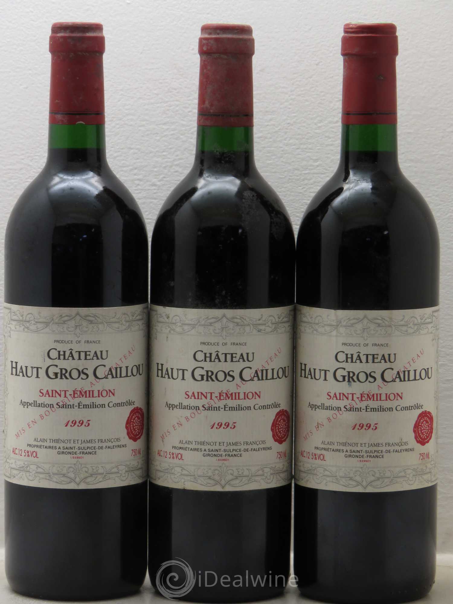 Château Haut Gros Caillou 1995 - Lot de 3 bouteilles - 0