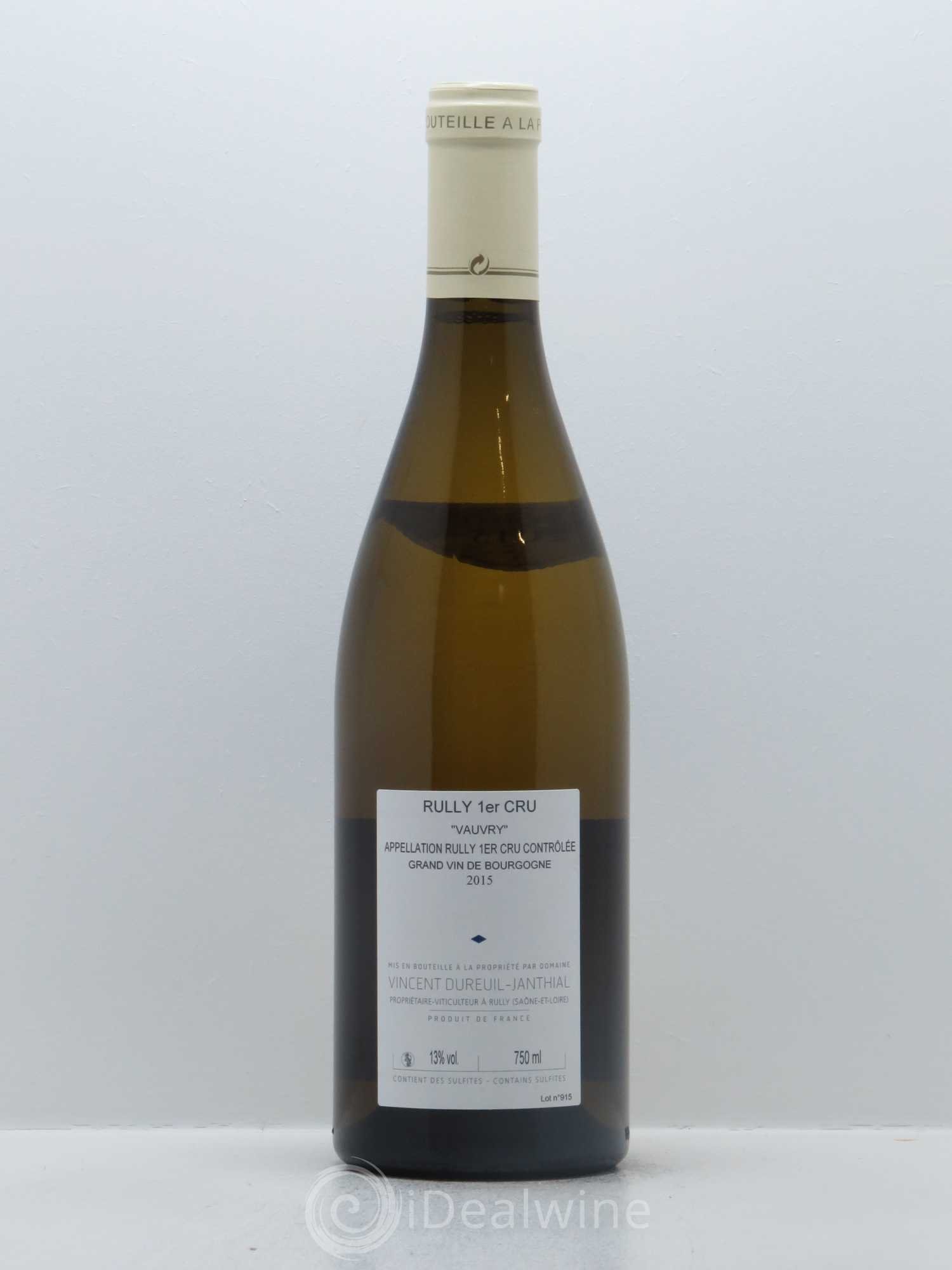 Rully 1er Cru Vauvry Vincent Dureuil-Janthial 2015 - Lot de 1 bouteille - 1