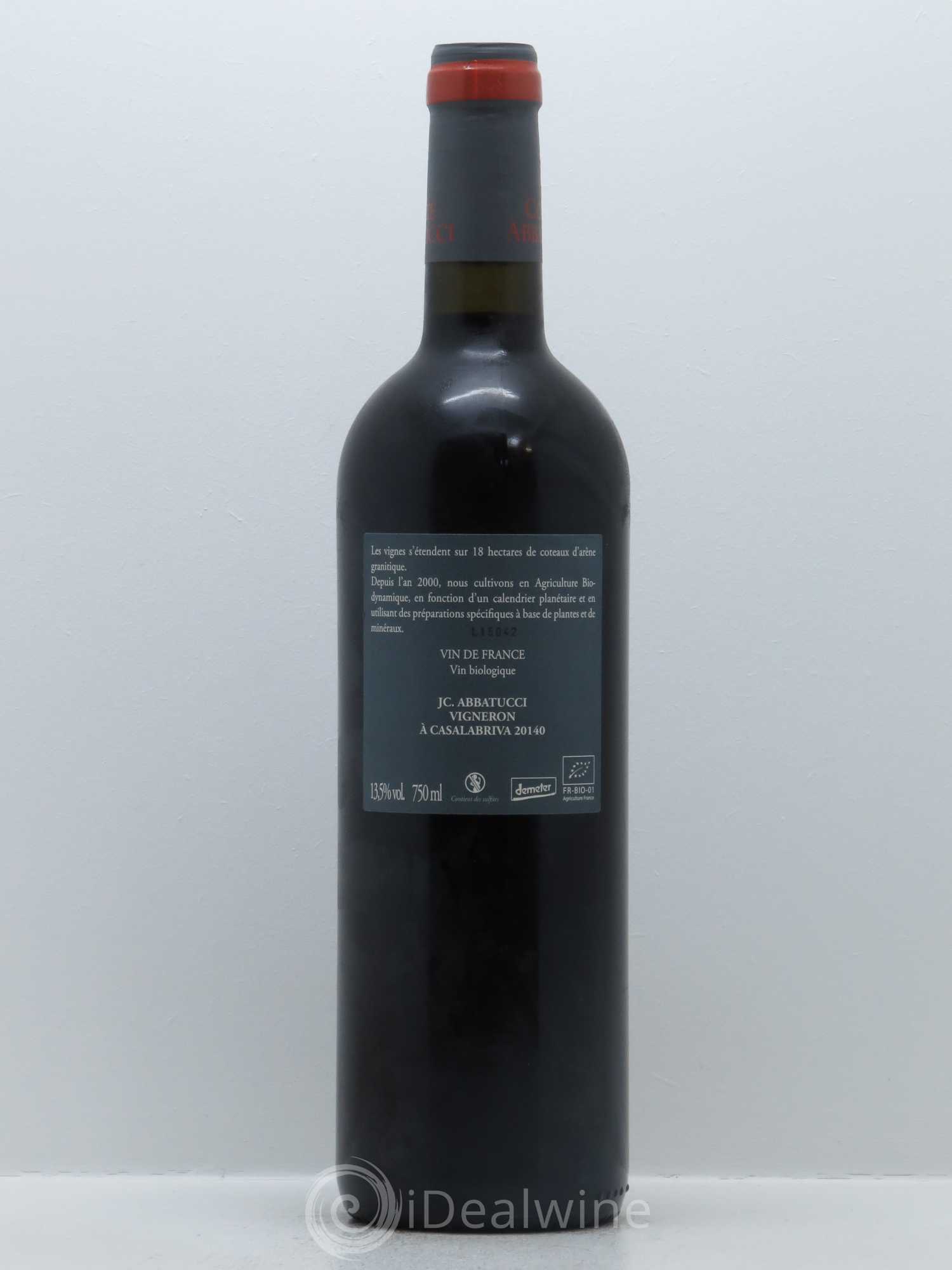 Vin de France Faustine Vieilles Vignes Comte Abbatucci (Domaine) 2015 - Lot de 1 bouteille - 1